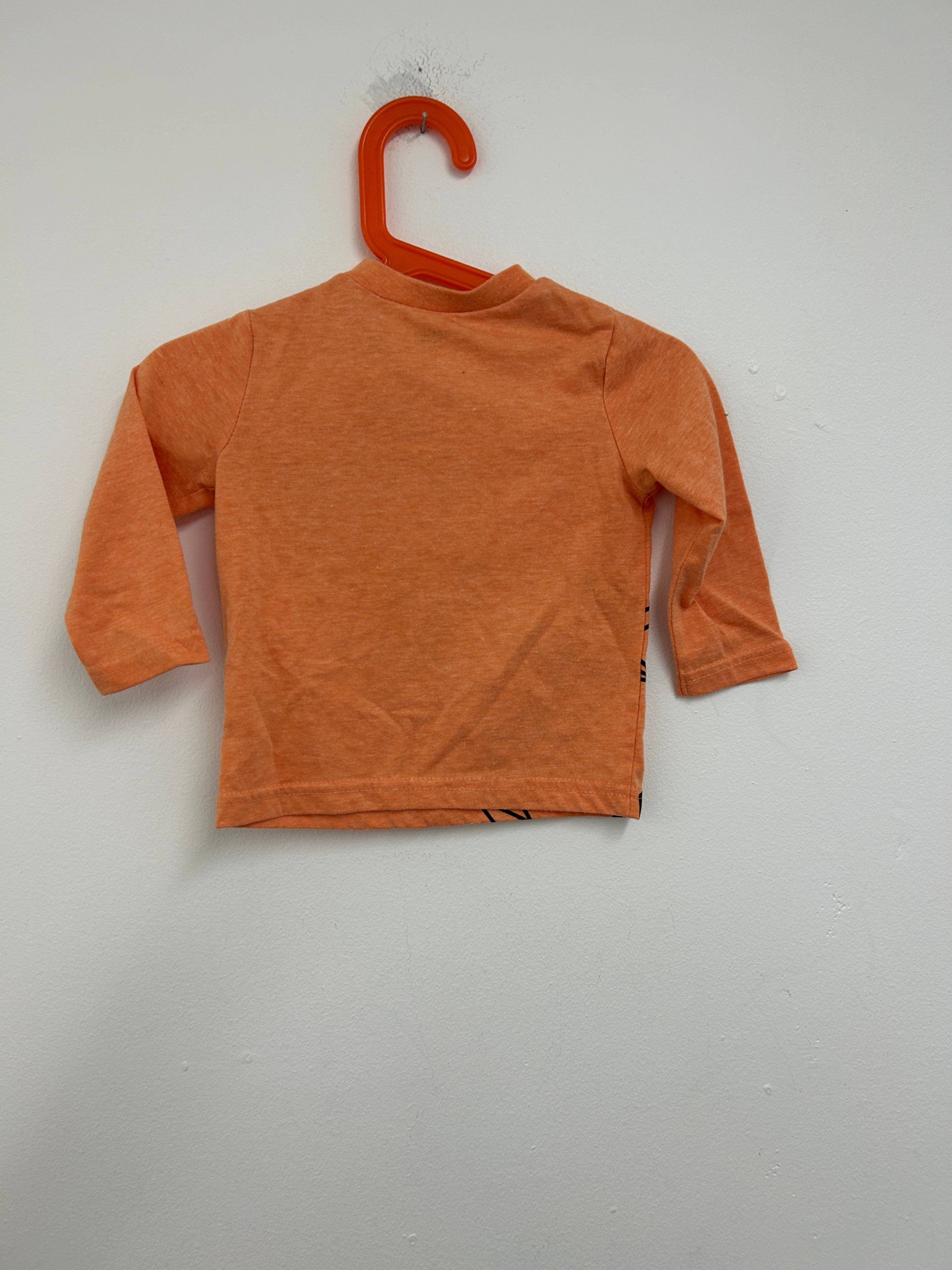 Chandail orange à dinosaure géométrique — Gagou Tagou