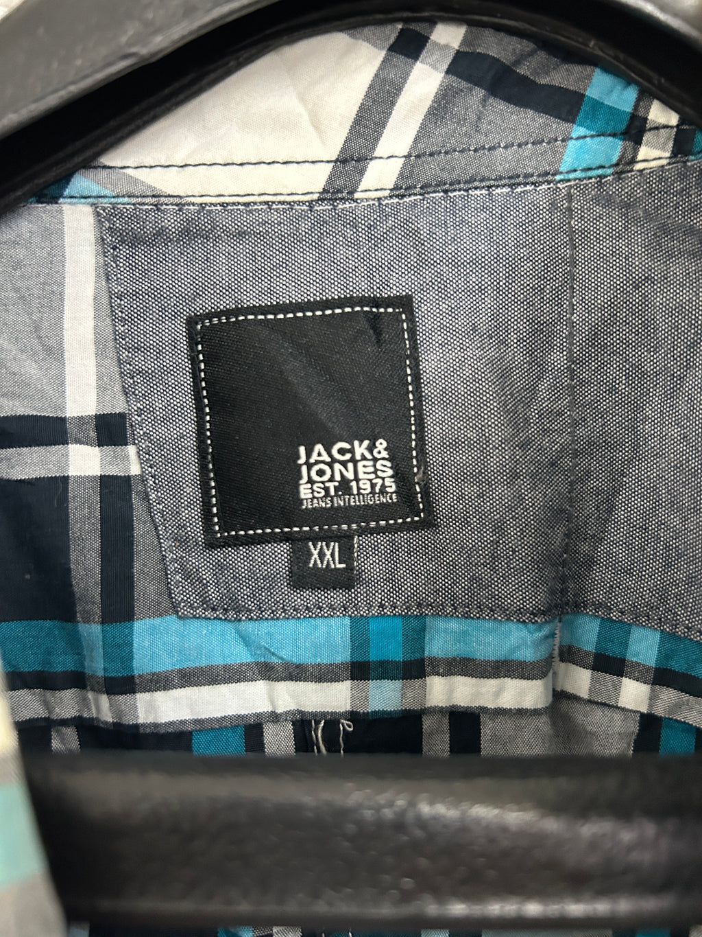 Chemise à carreaux bleu, gris et blanc — Jack & Jones