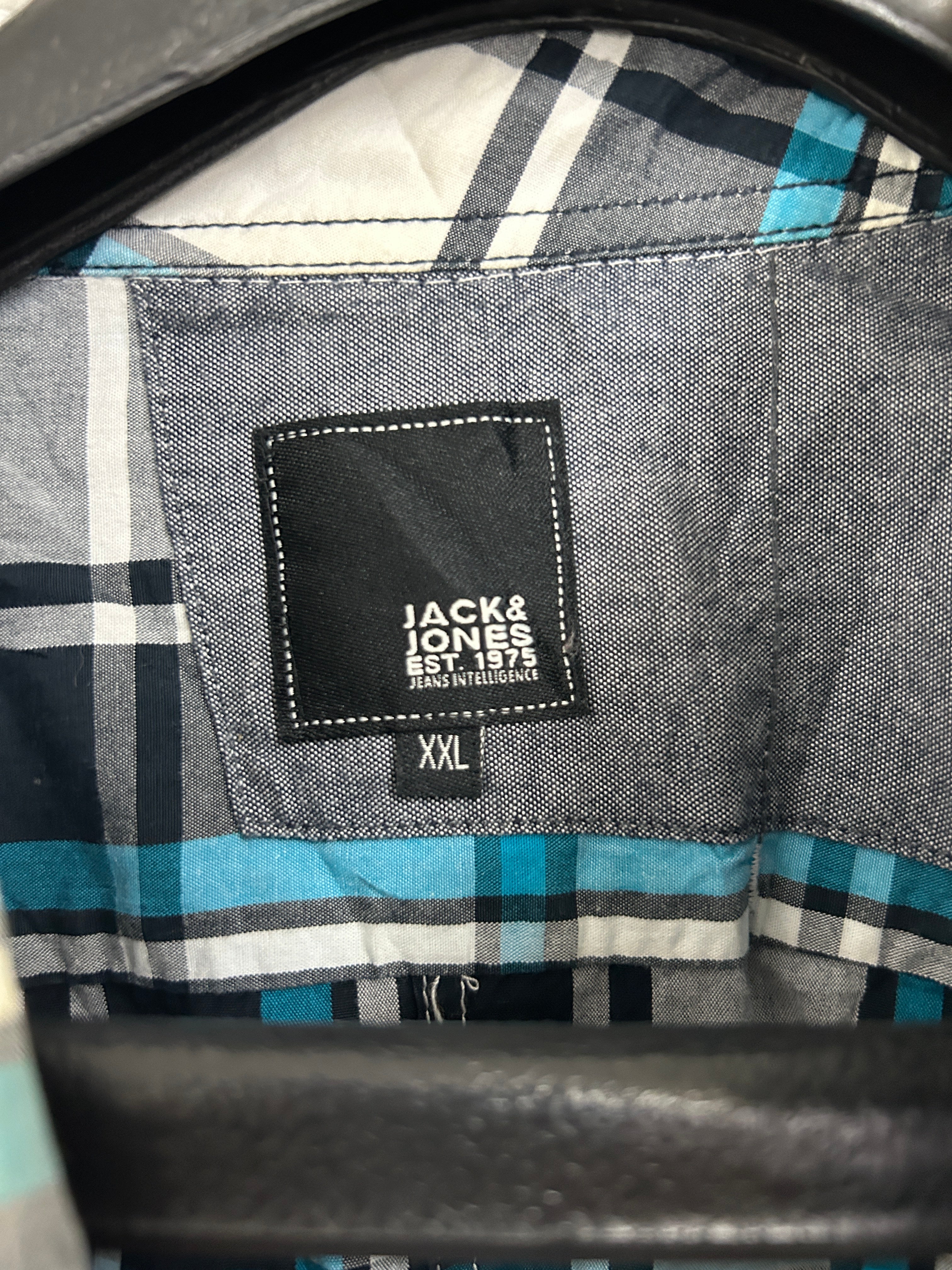 Chemise à carreaux bleu, gris et blanc — Jack & Jones