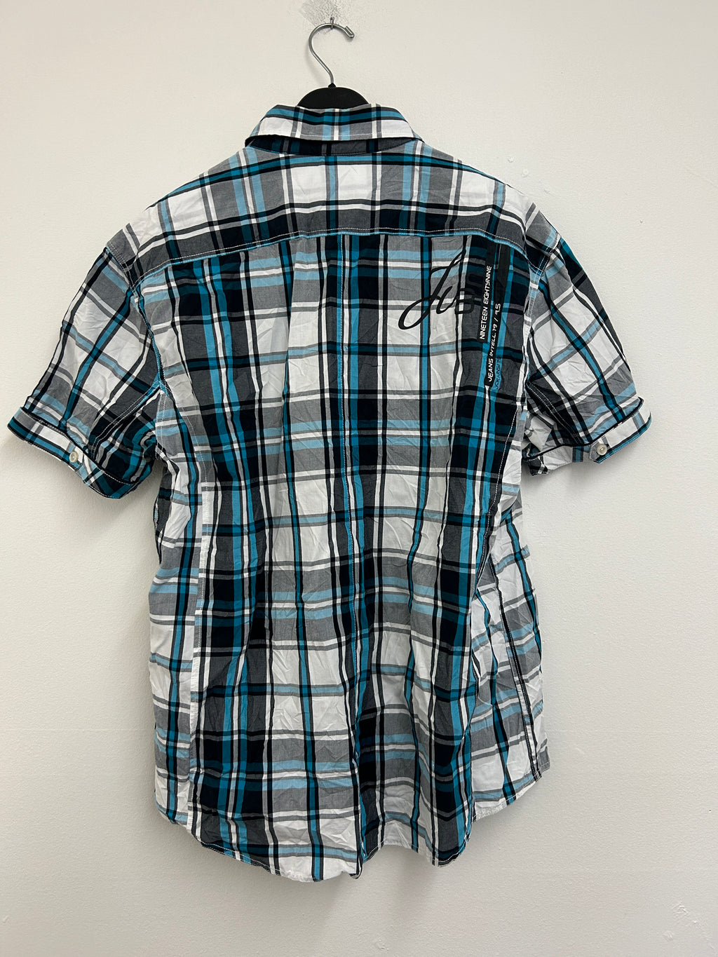 Chemise à carreaux bleu, gris et blanc — Jack & Jones