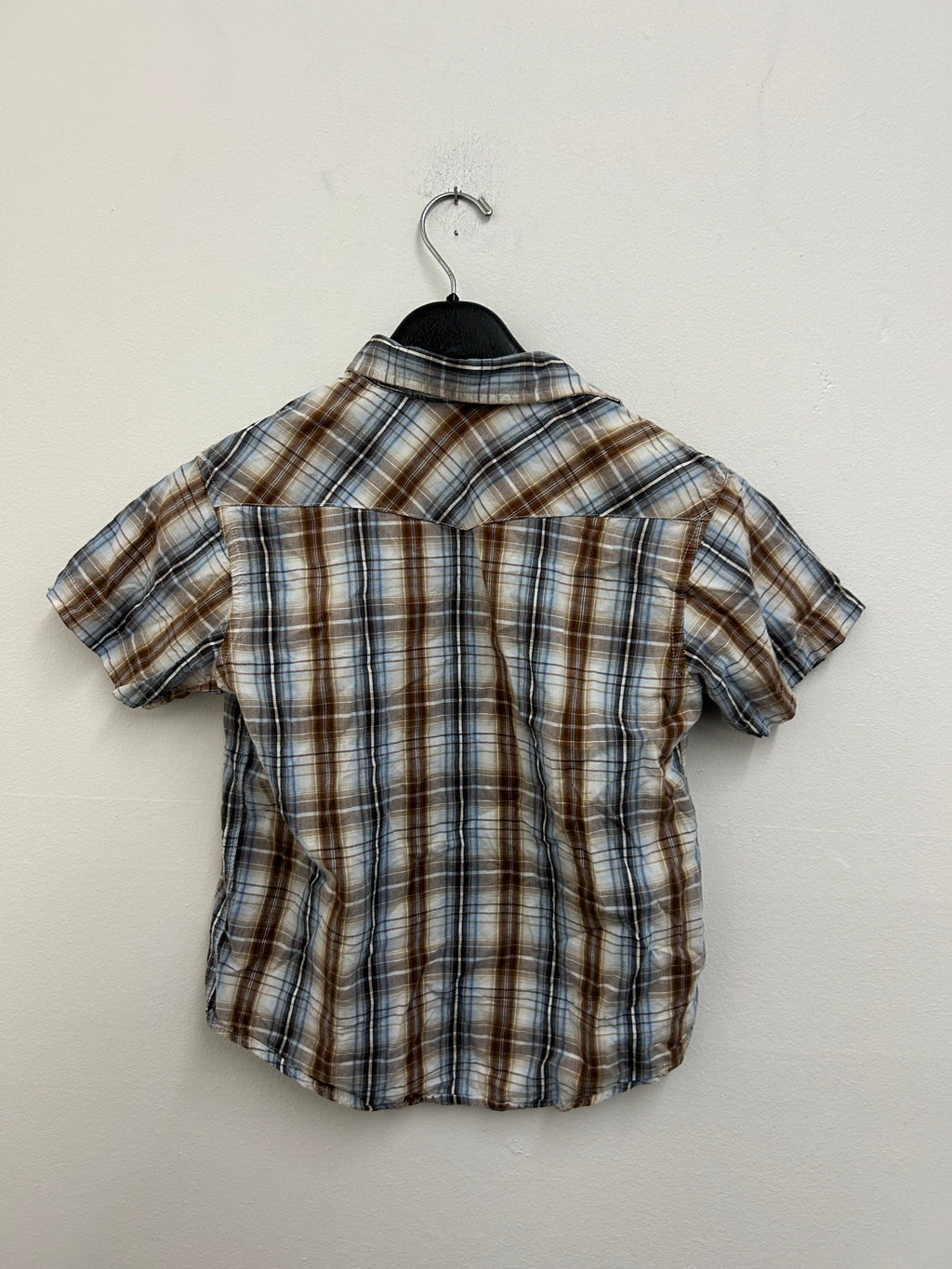 Chemise à carreaux bruns et bleus — Double G