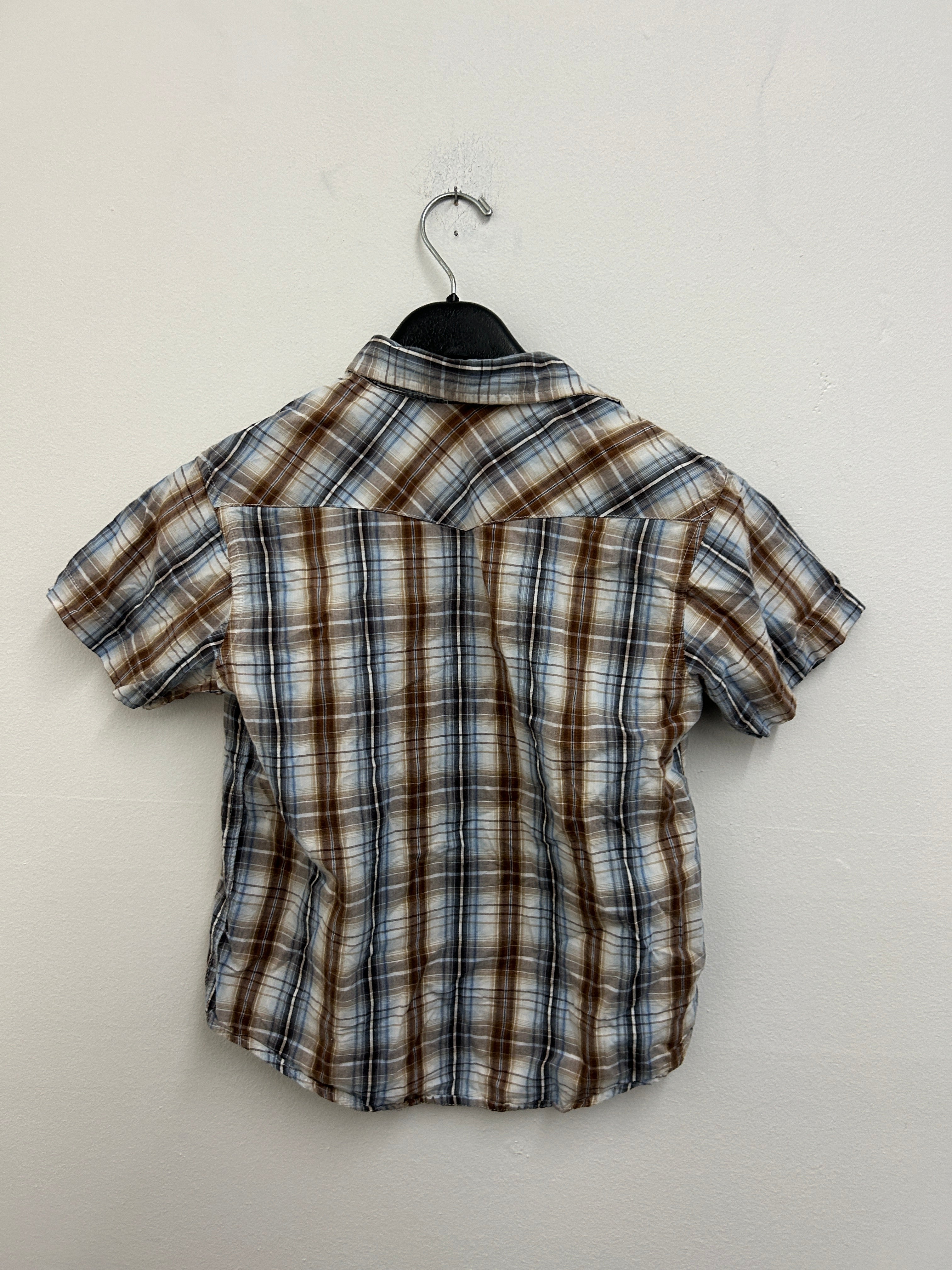 Chemise à carreaux bruns et bleus — Double G