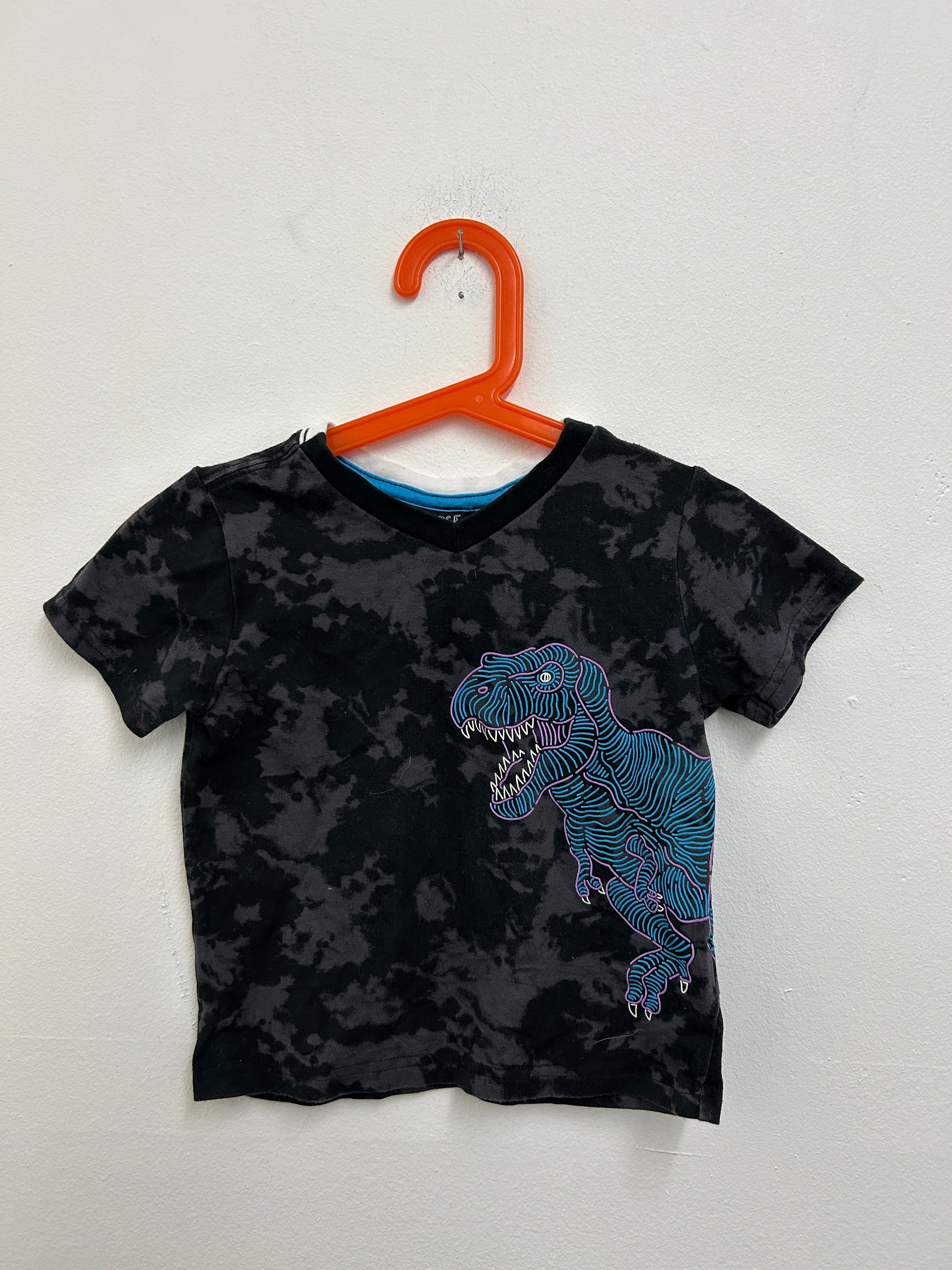 T-shirt noir tie-dye dinosaure — Fierce Frank