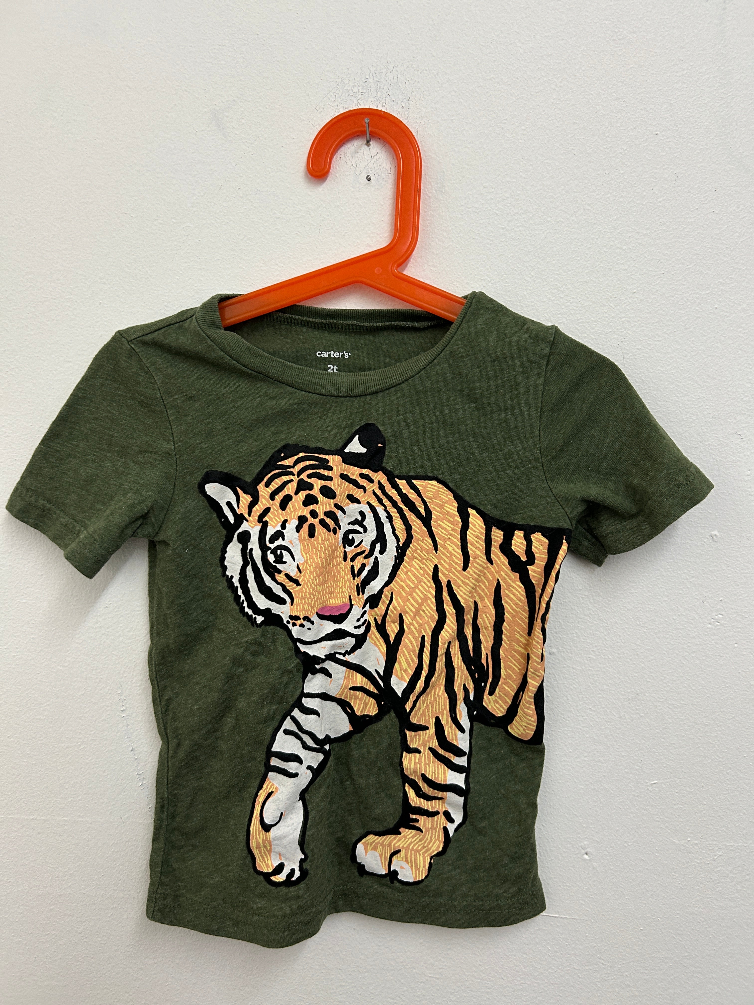 T-shirt vert à motif tigre — Carter’s