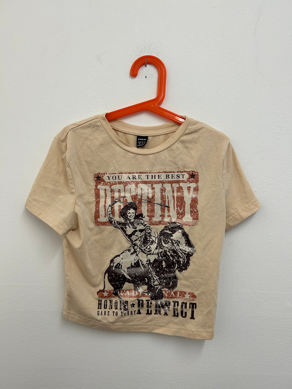T-shirt beige imprimé western