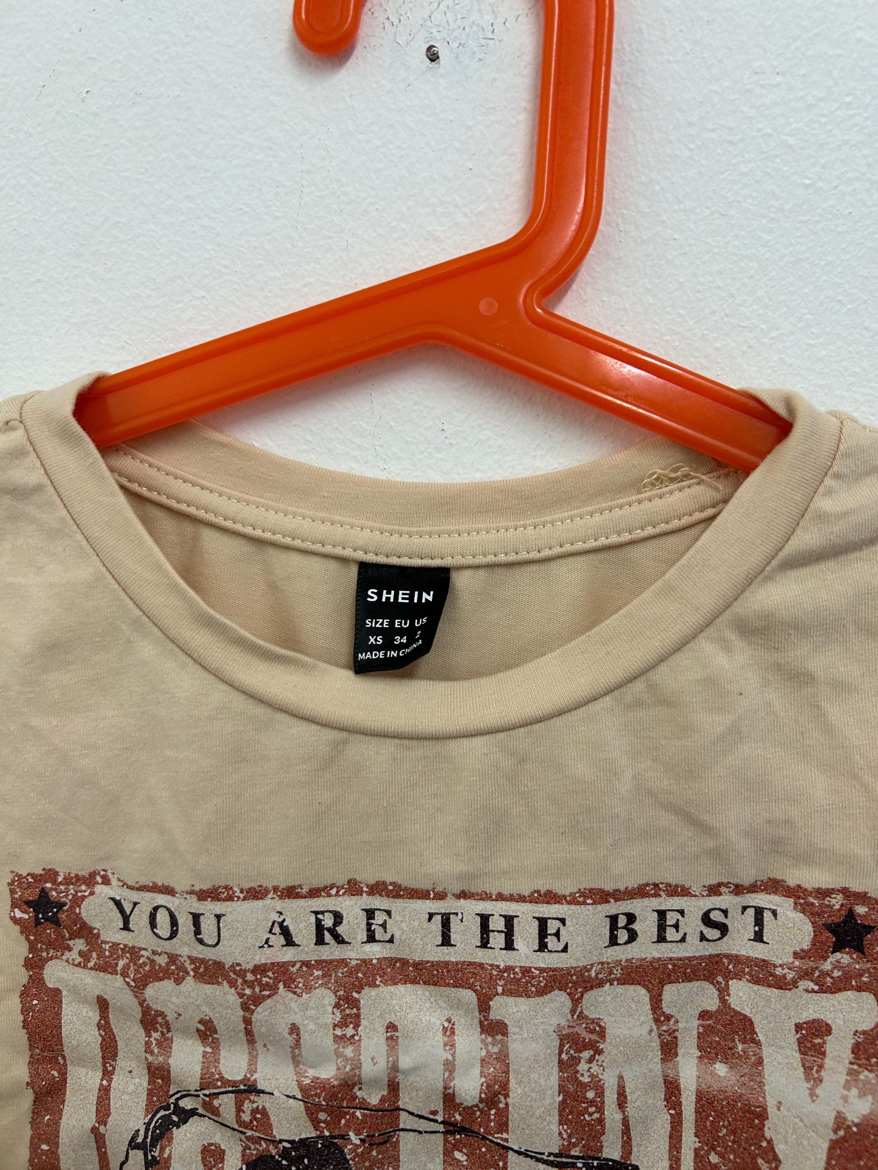 T-shirt beige imprimé western