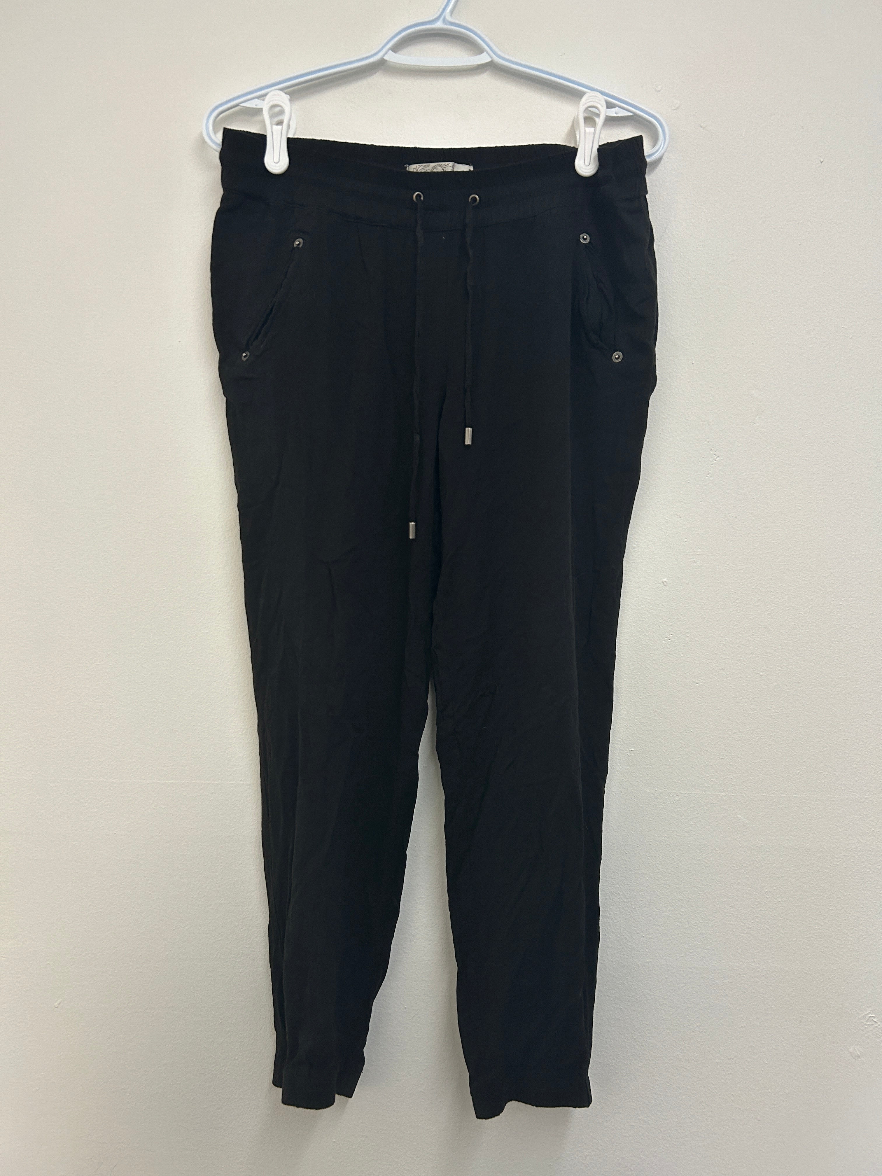 Pantalon noir léger à chevilles zippées — Dynamite