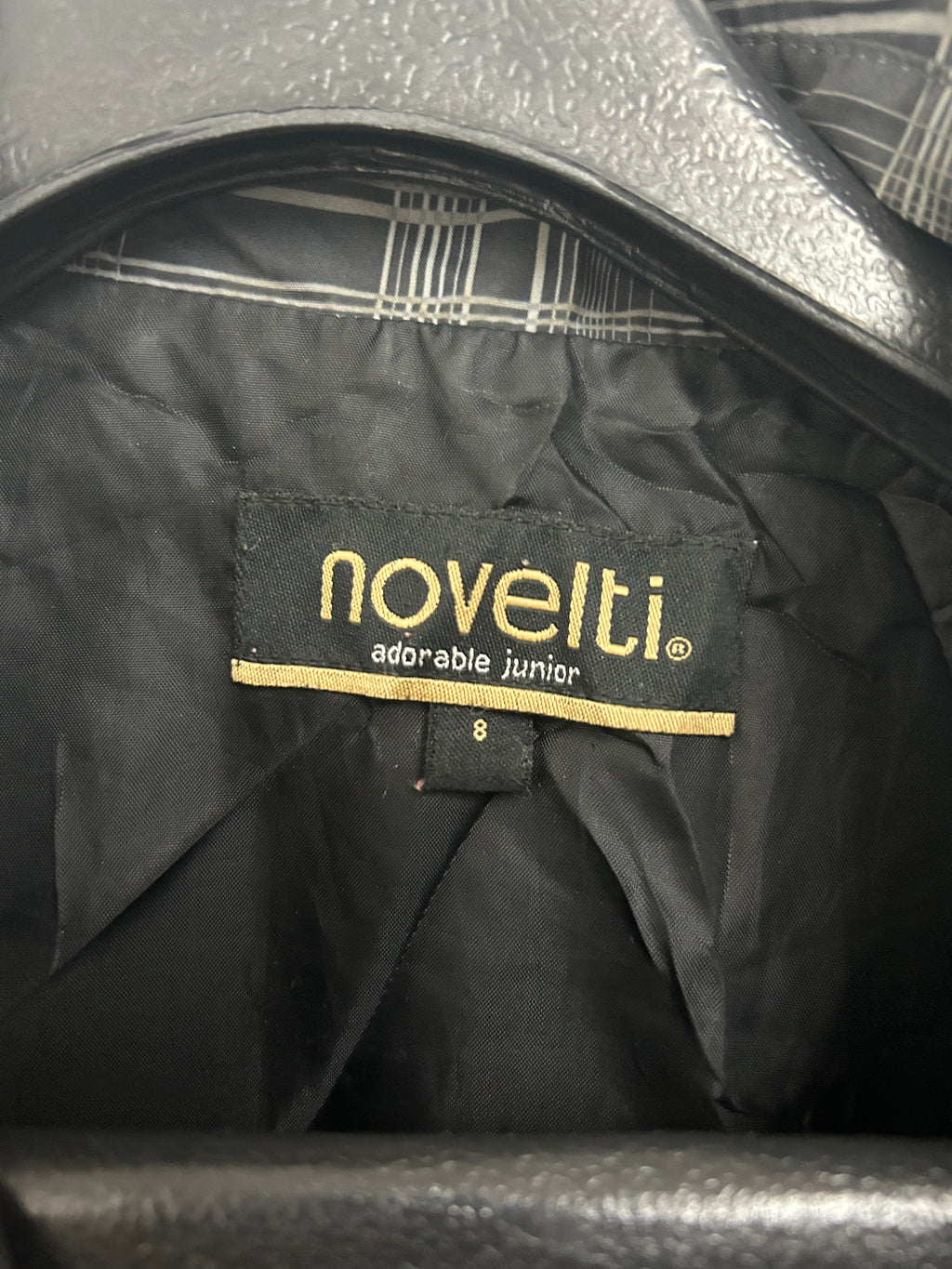 Manteau à carreaux noir et gris — Novelti