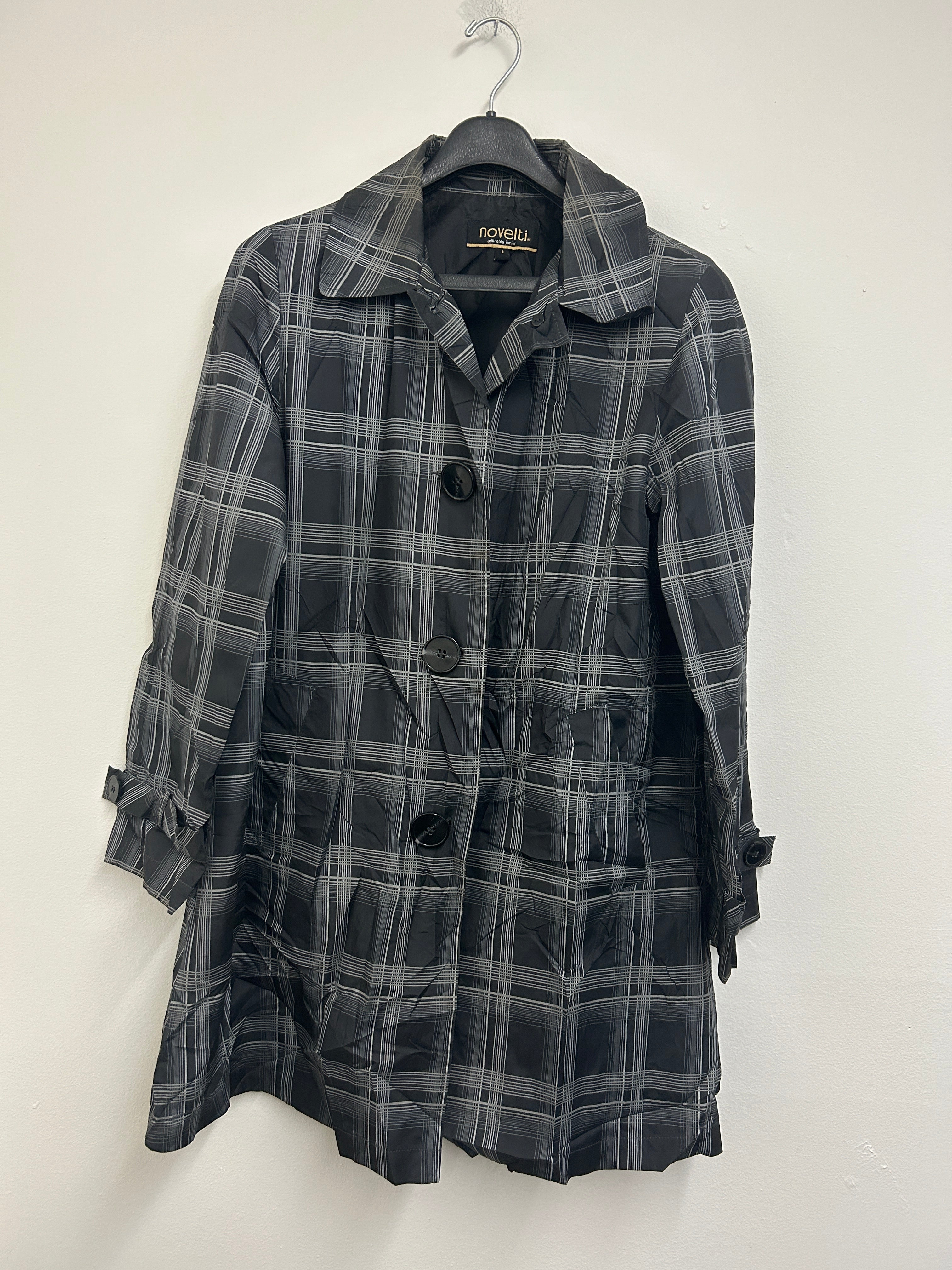 Manteau à carreaux noir et gris — Novelti