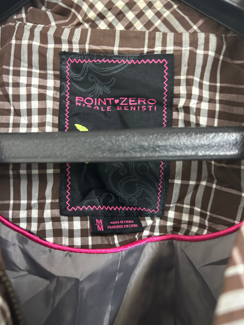 Manteau à carreaux brun et blanc — POINT ZERO