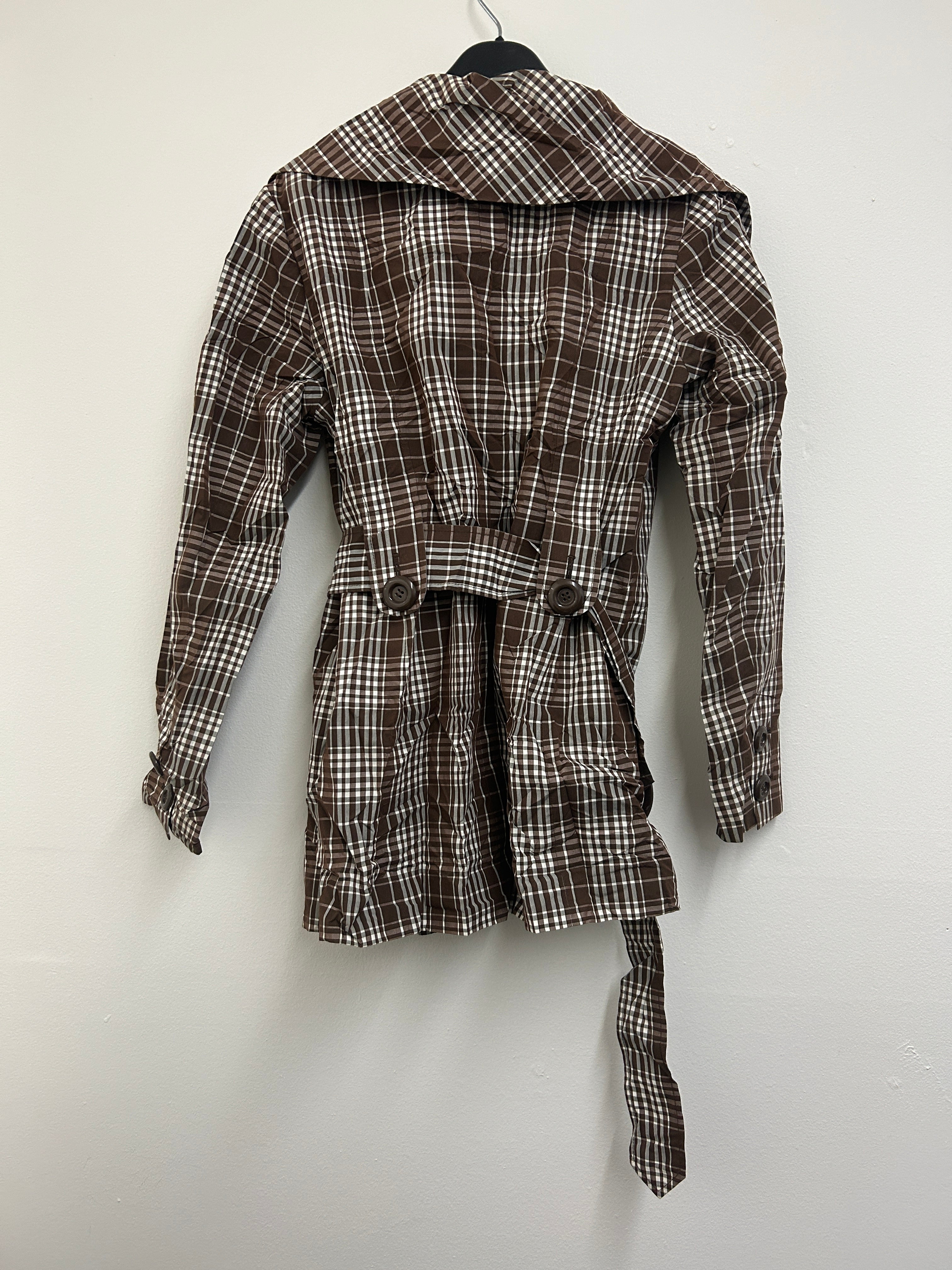 Manteau à carreaux brun et blanc — POINT ZERO