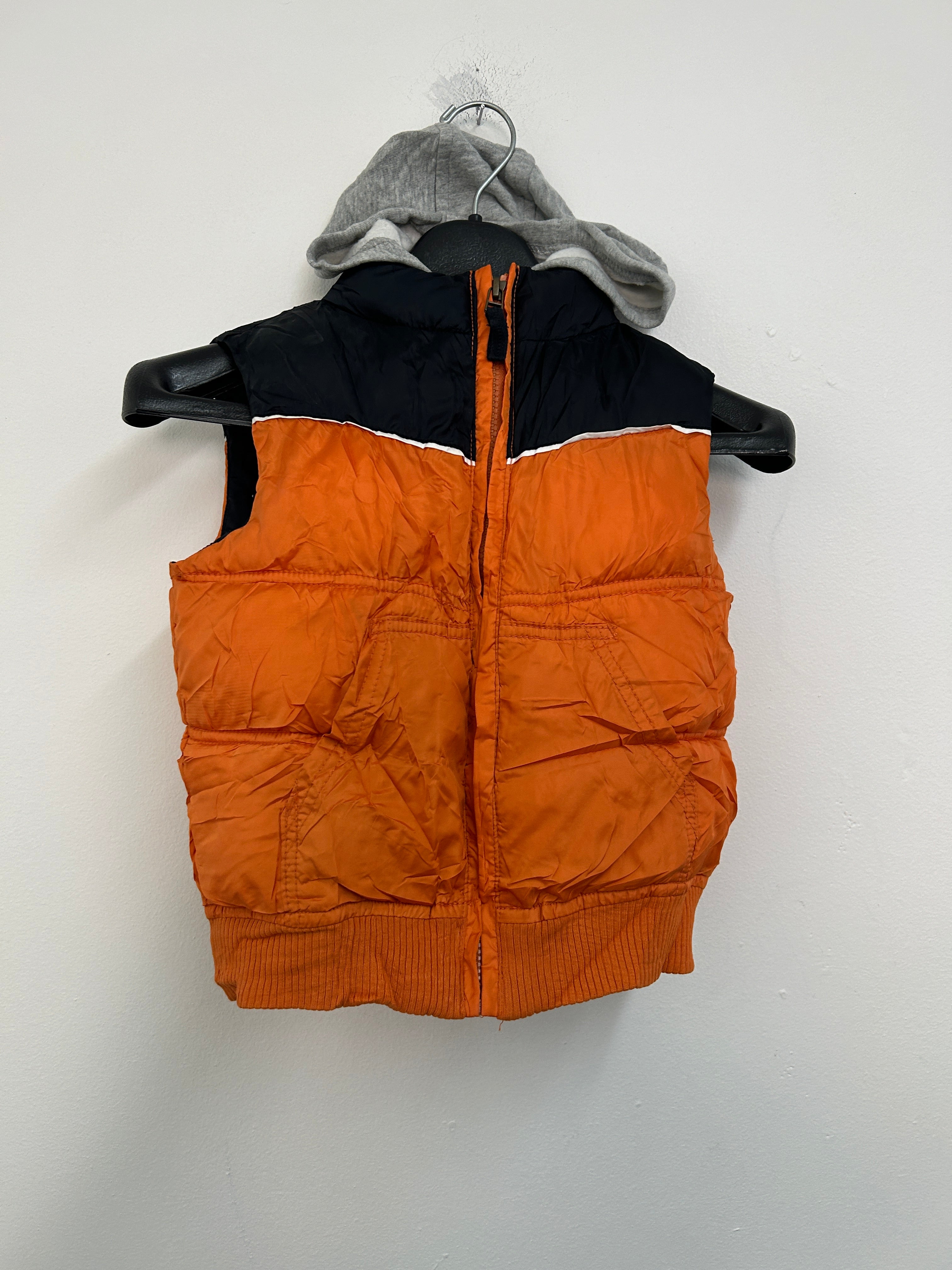 Veste sans manches orange et noire à capuche — GYMBOREE