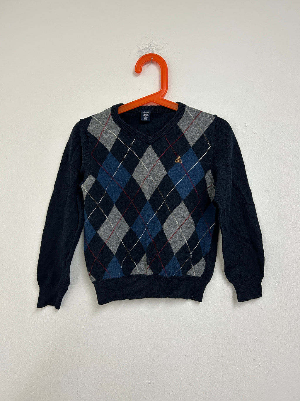 Chandail à losanges bleu et gris — GAP