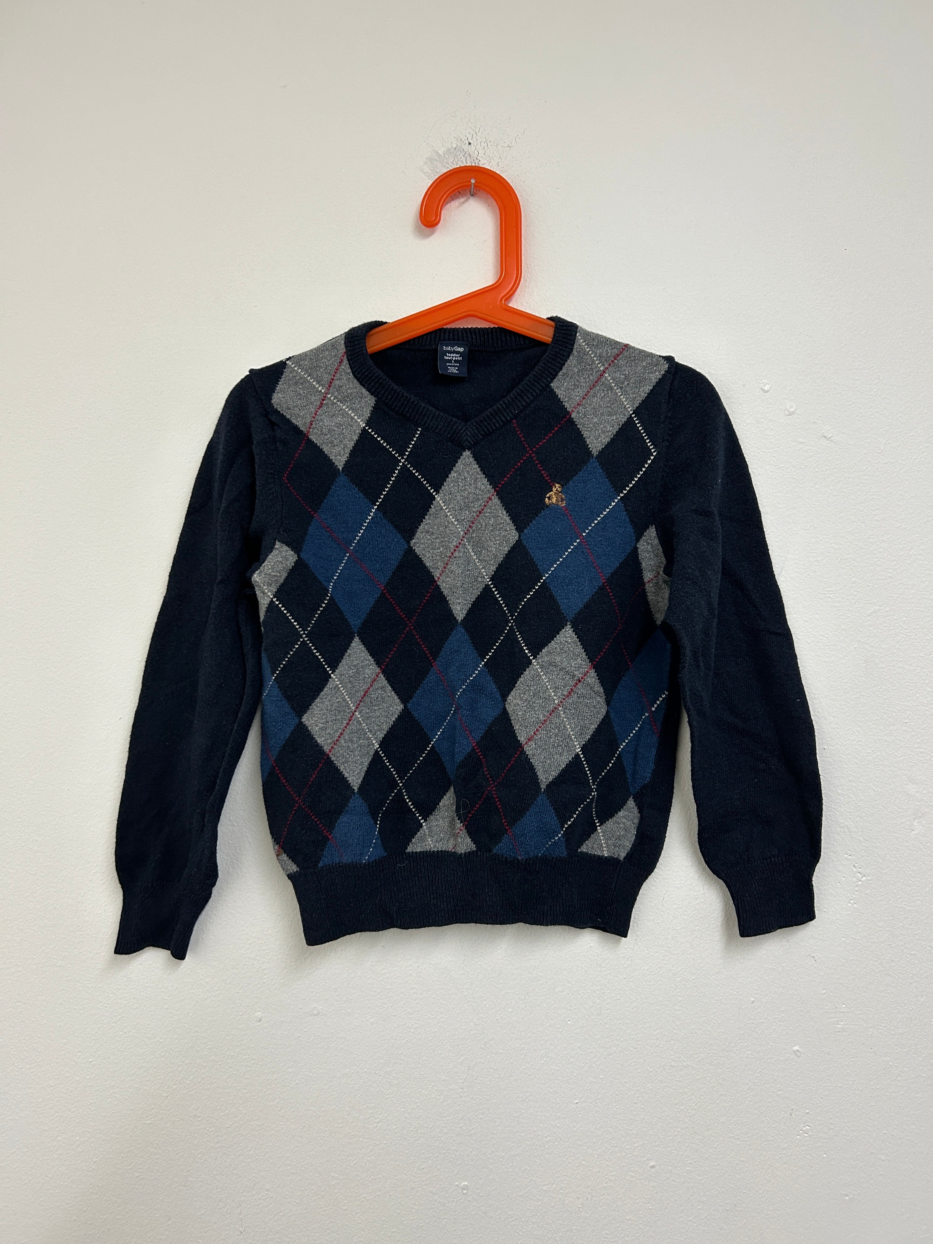 Chandail à losanges bleu et gris — GAP