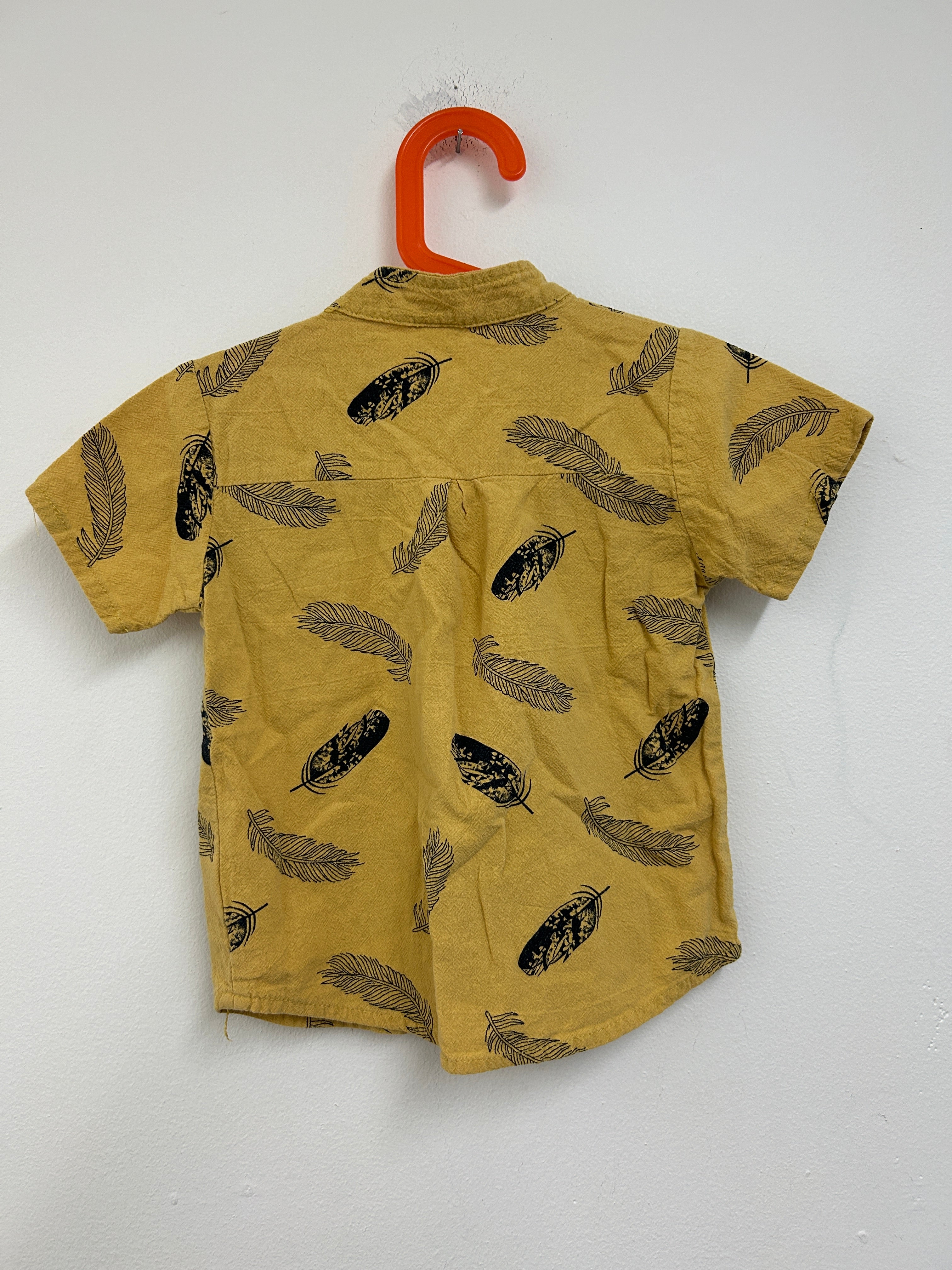 Chemise jaune à imprimé plumes — Bekken & Strom