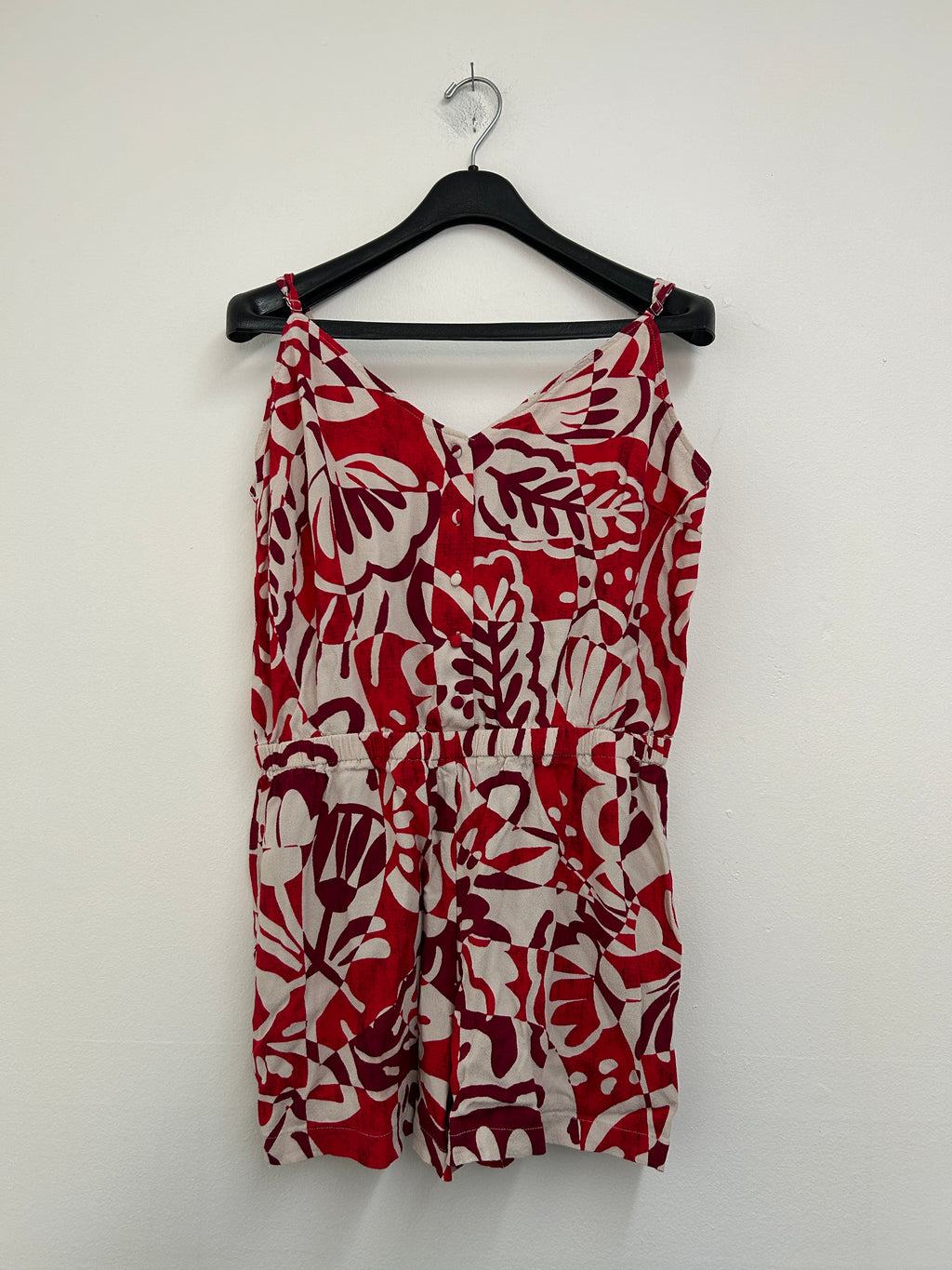 Combishort à motifs floraux rouges — Promod