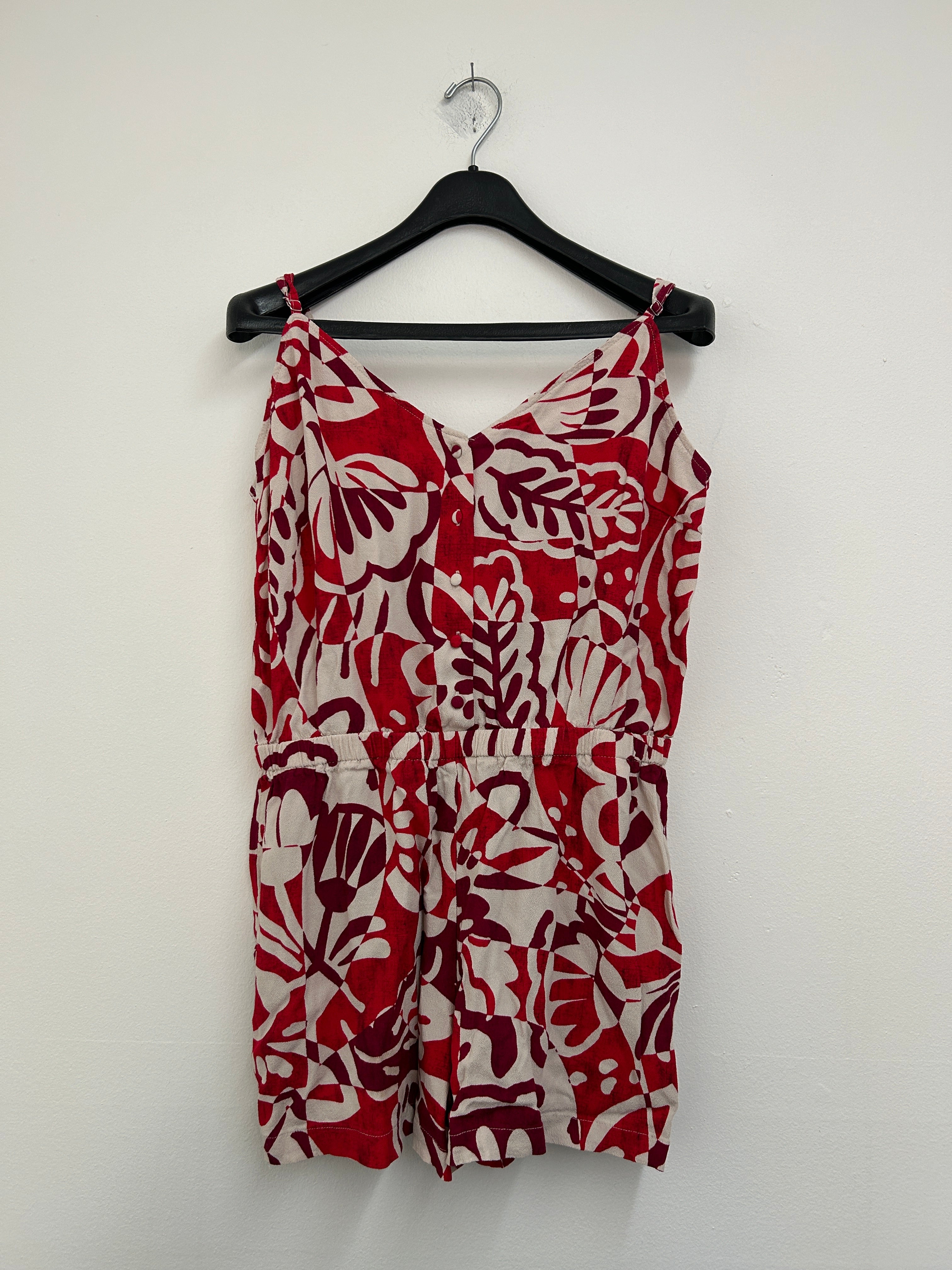 Combishort à motifs floraux rouges — Promod