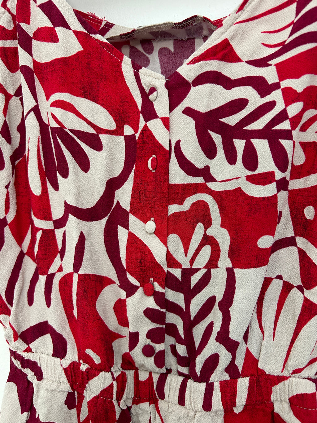 Combishort à motifs floraux rouges — Promod