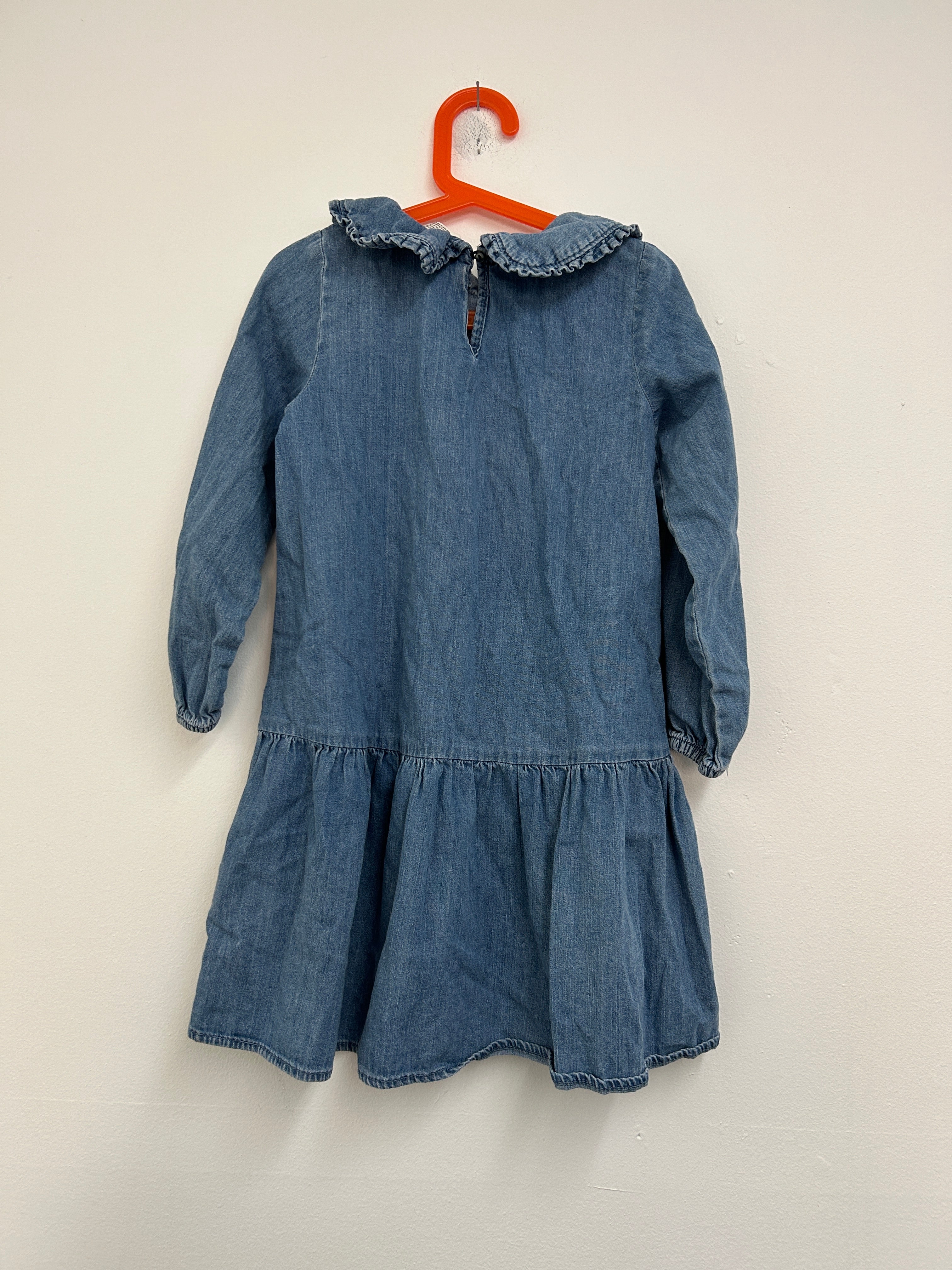 Robe en denim à col volanté — H&M