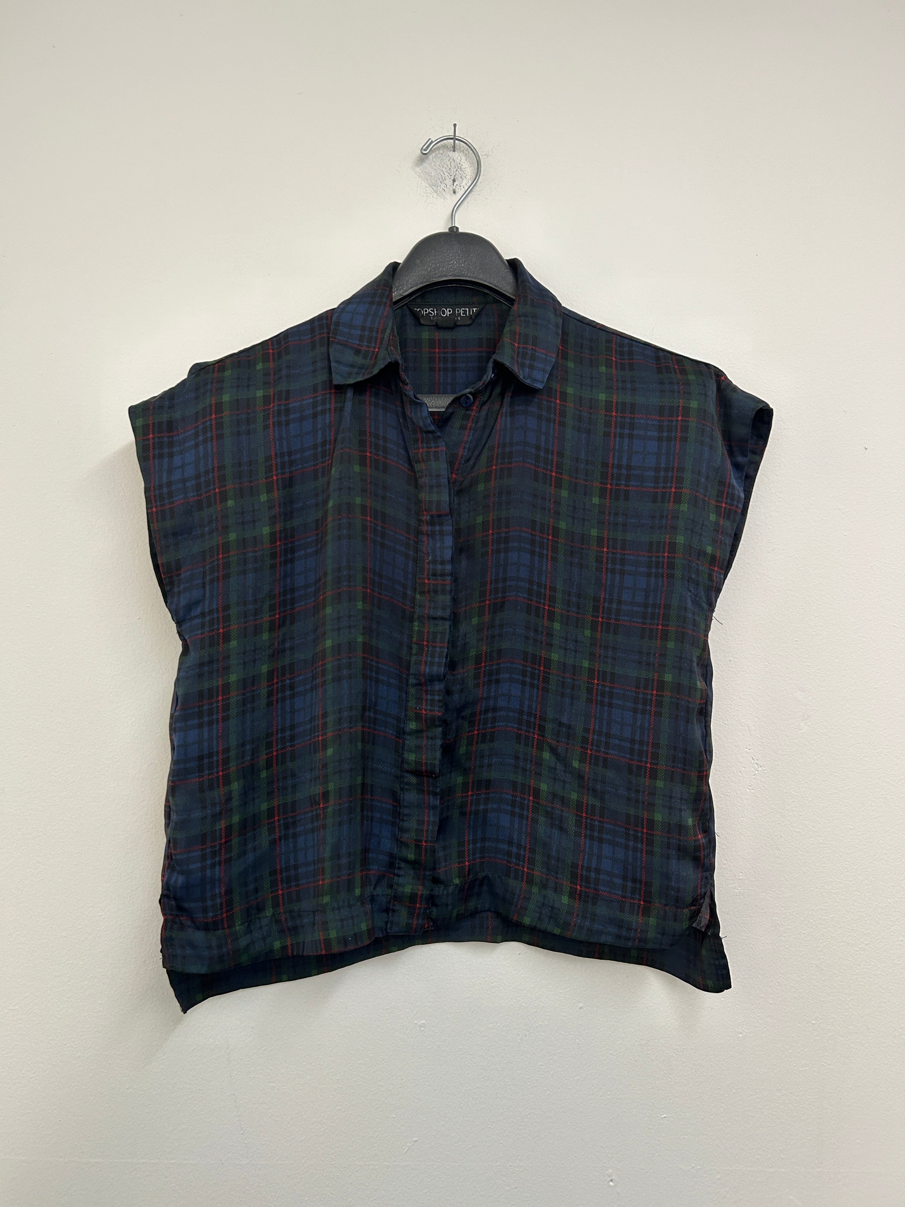 Chemise écossaise sans manches — Topshop