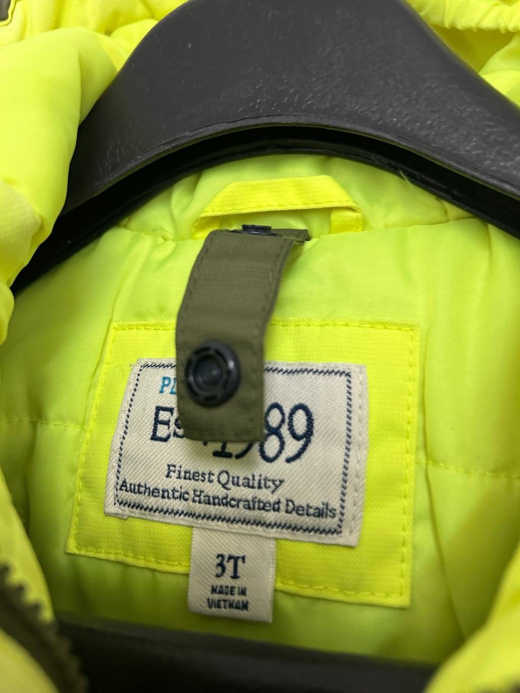 Manteau d’hiver bicolore vert et bleu marine