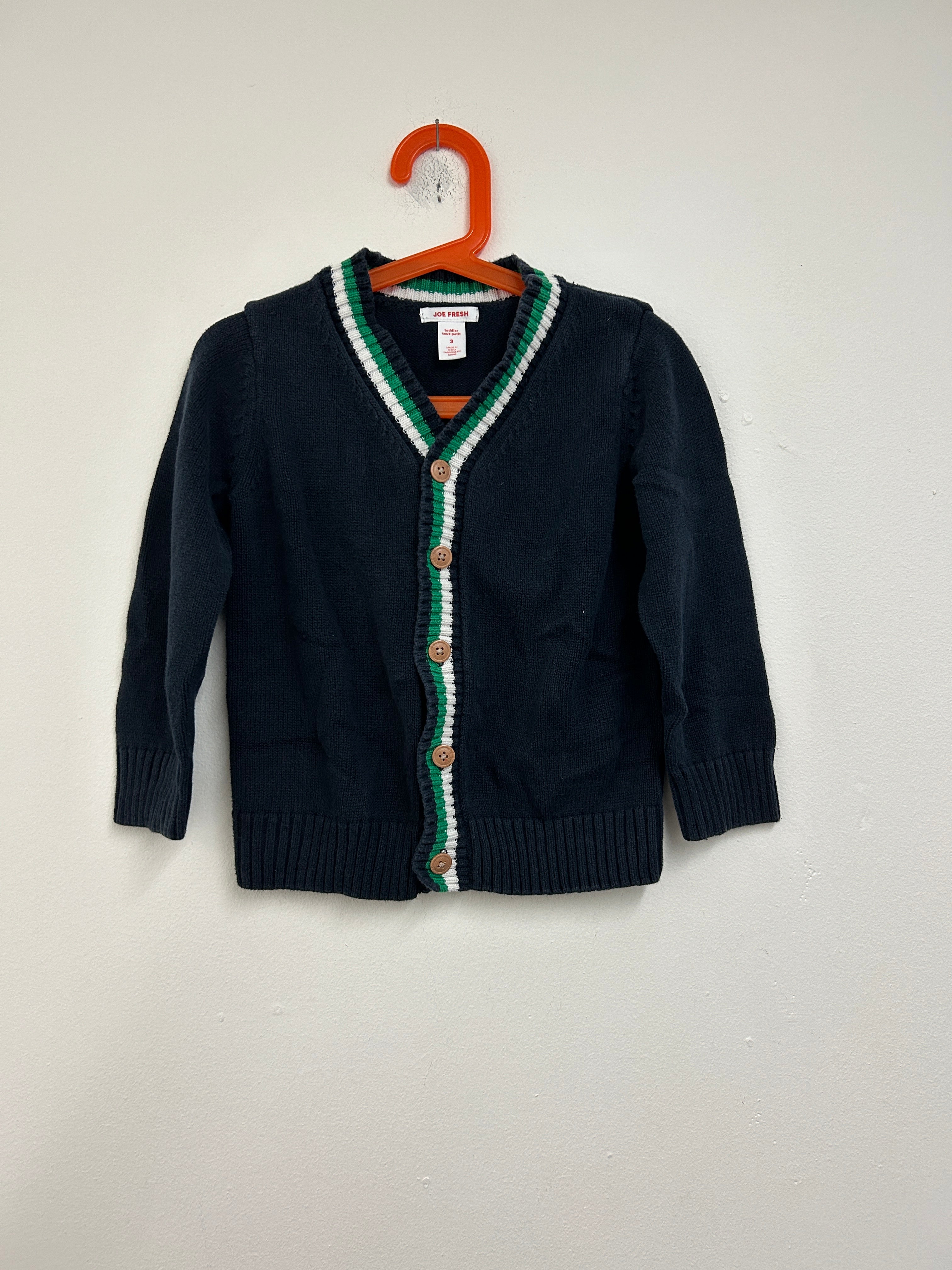 Cardigan à rayures vertes et blanches