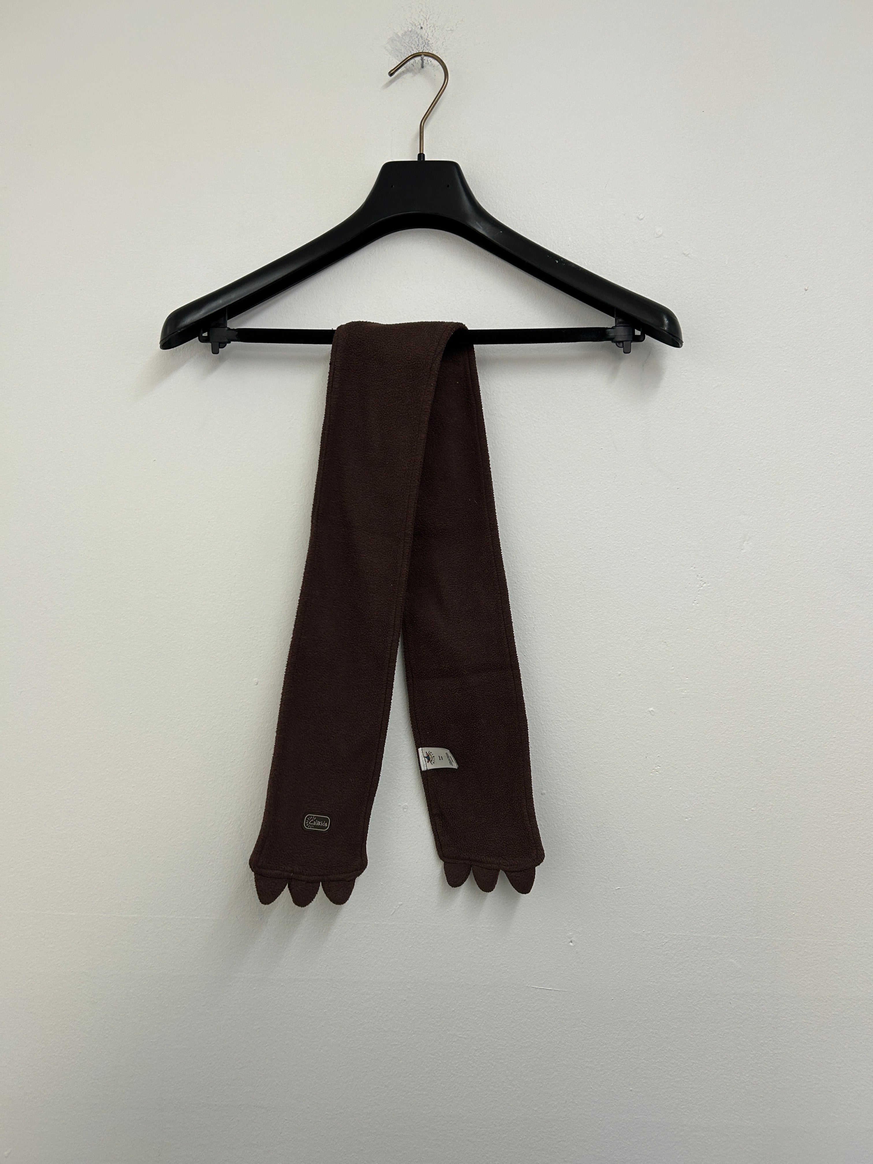 Écharpe polaire brune avec extrémités décoratives