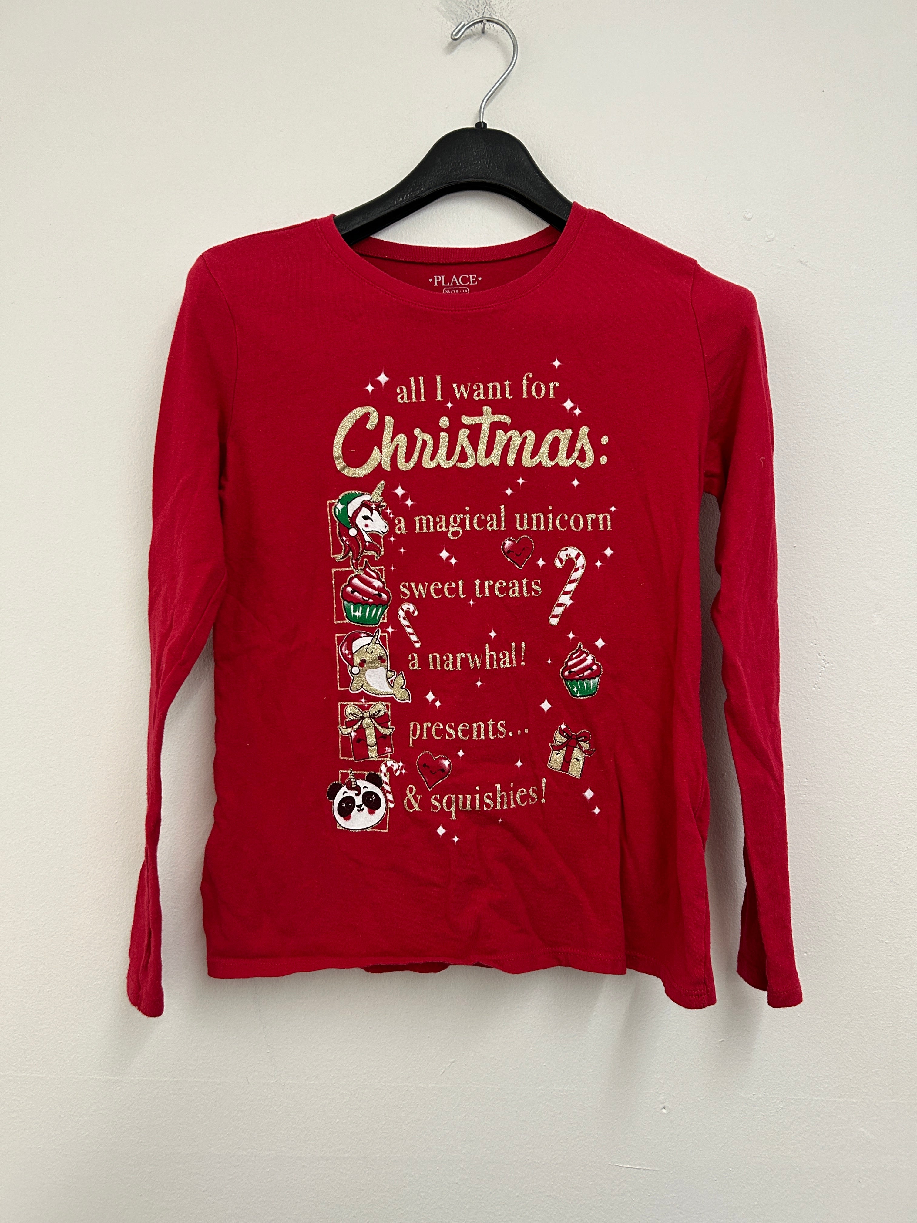 Chandail de Noël rouge à message — PLACE