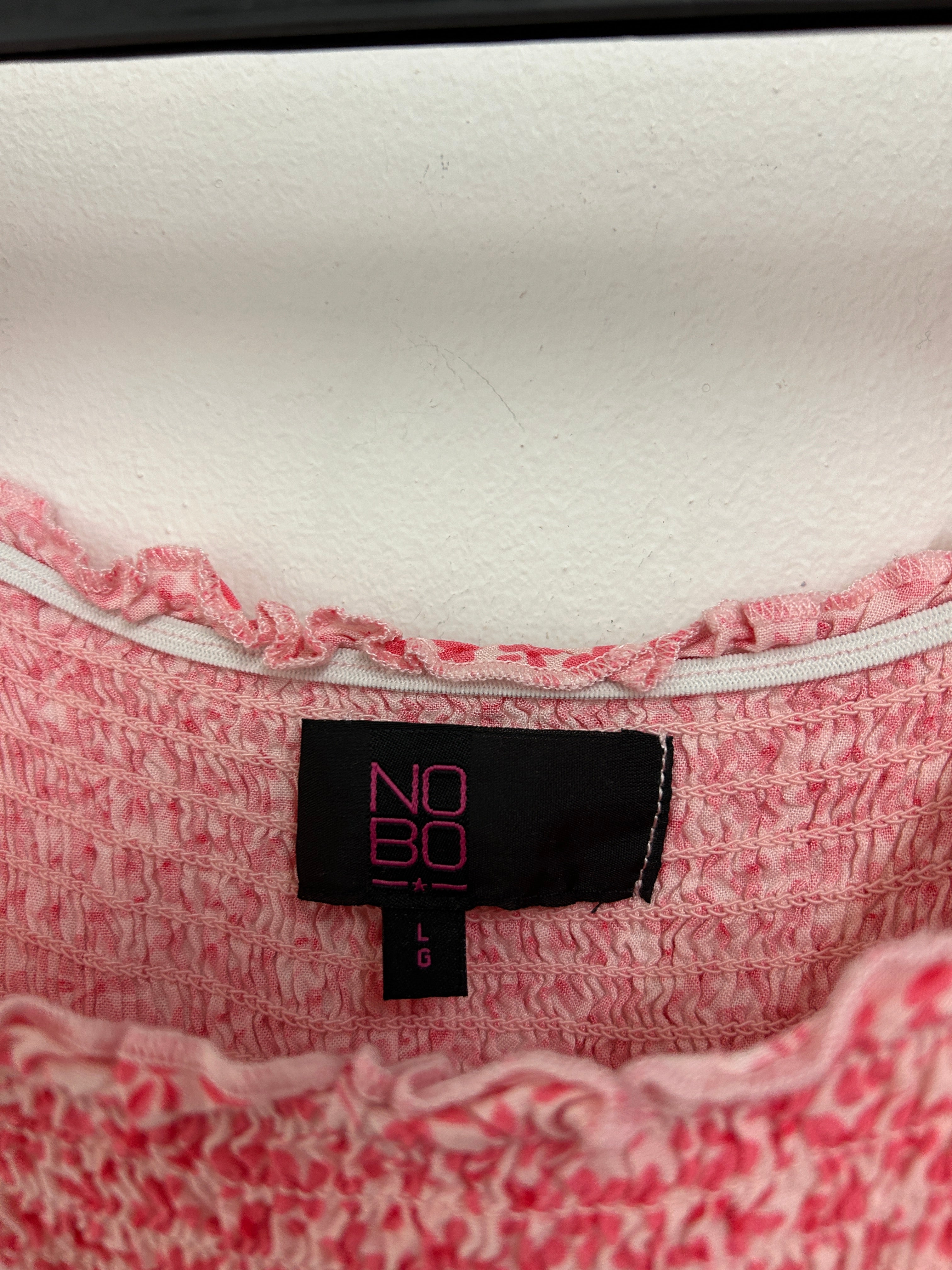 Robe fleurie rose à manches bouffantes — NOBO