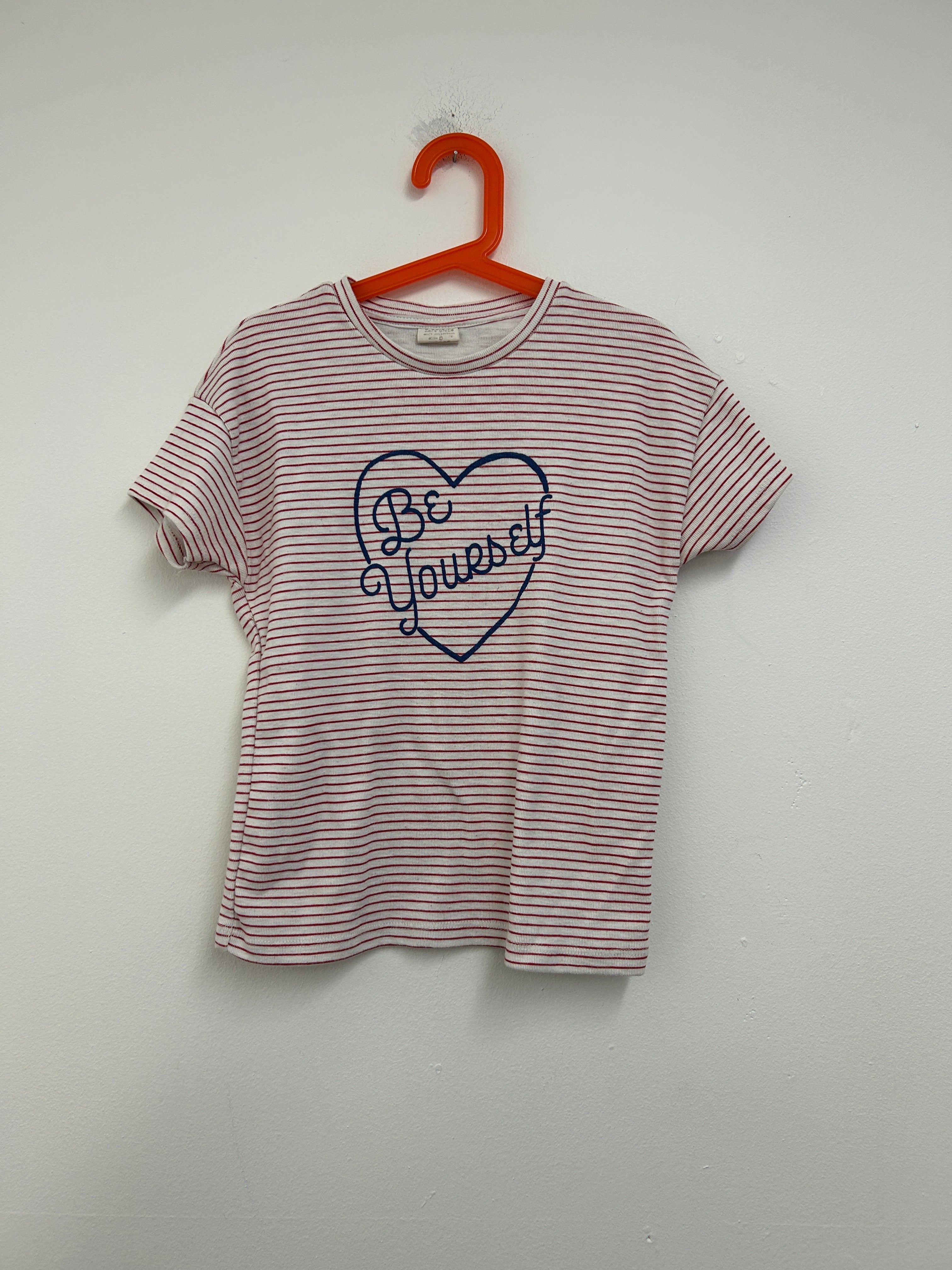 T-shirt rayé « Be Yourself » — ZARA