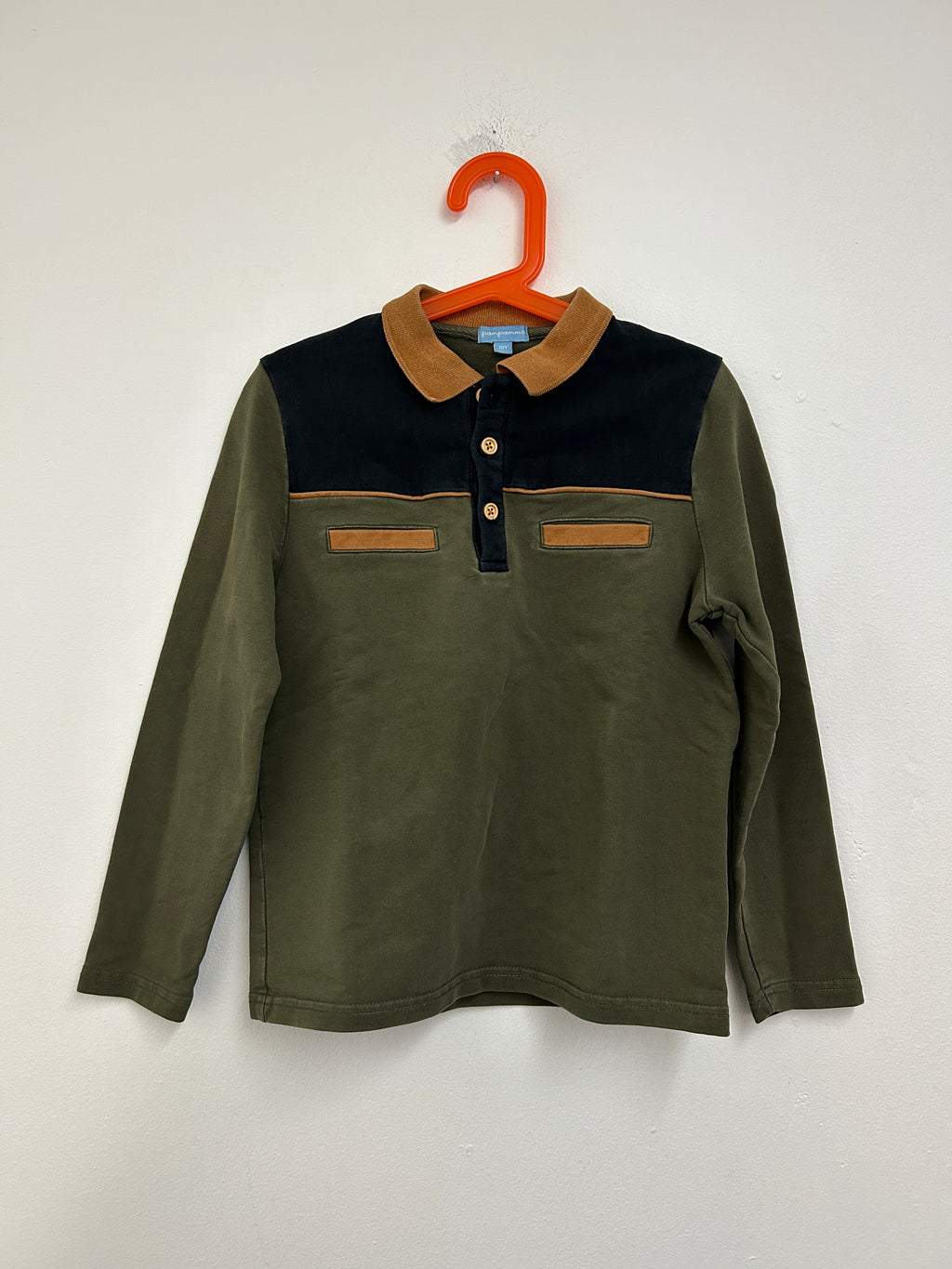 Polo à manches longues bicolore