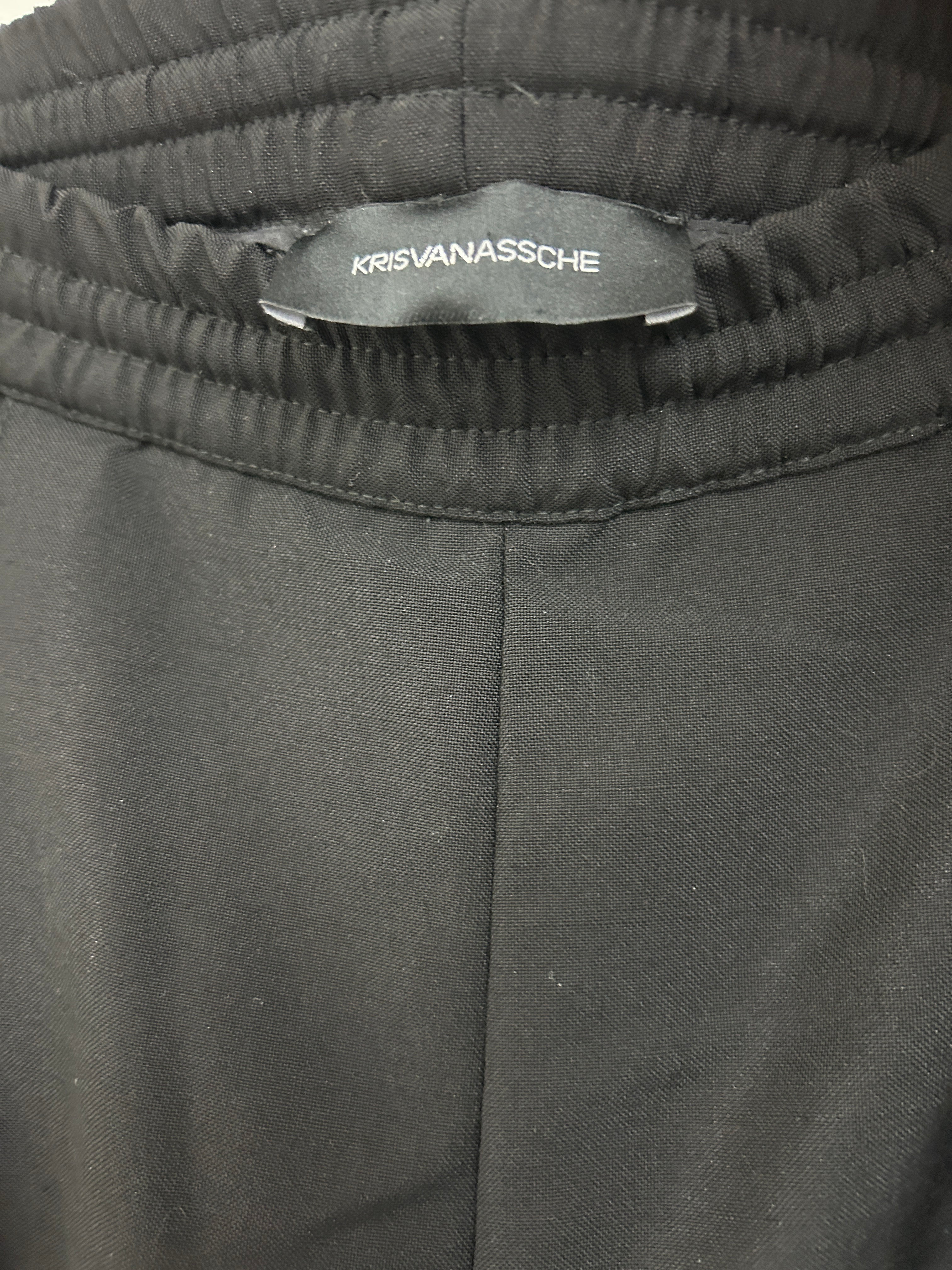 Pantalon noir ajusté à cordon — KRISVANASSCHE