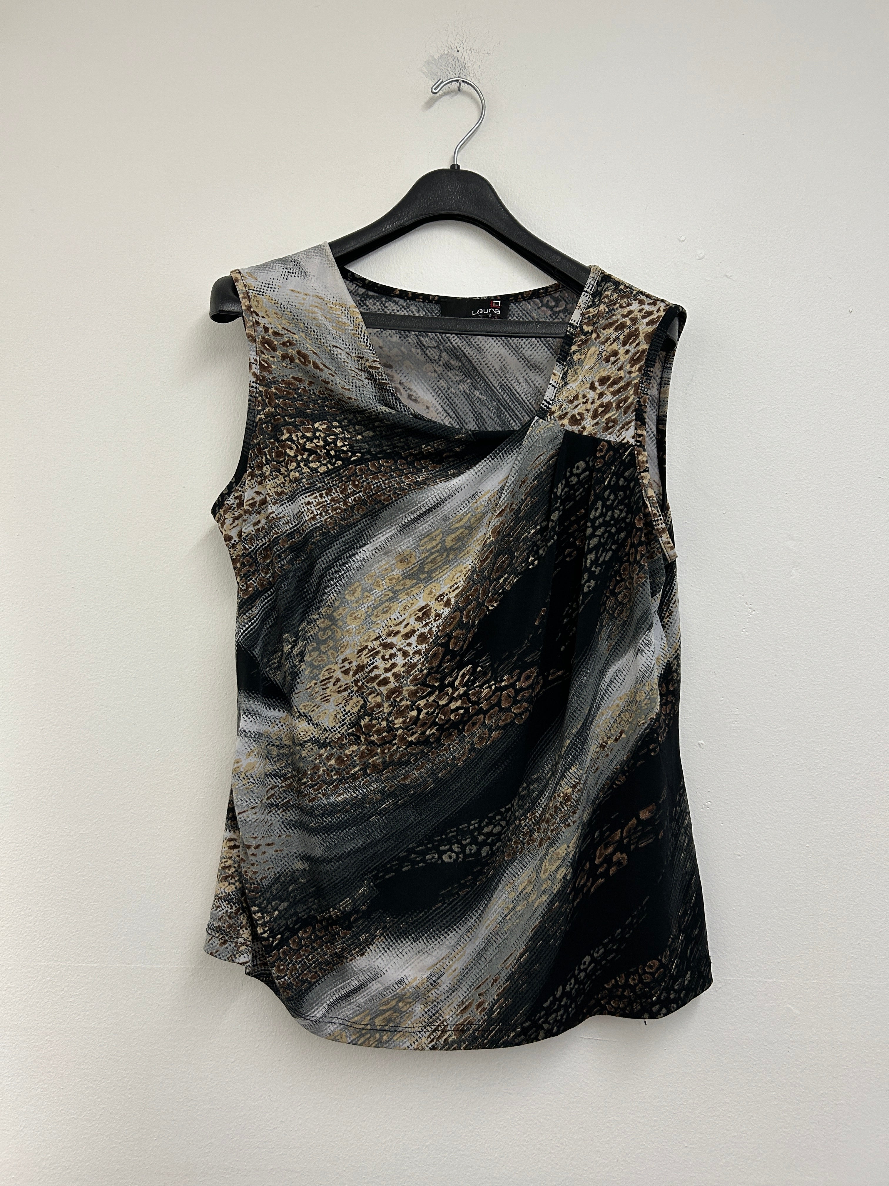Haut sans manches à motif animal et drapé — Laura