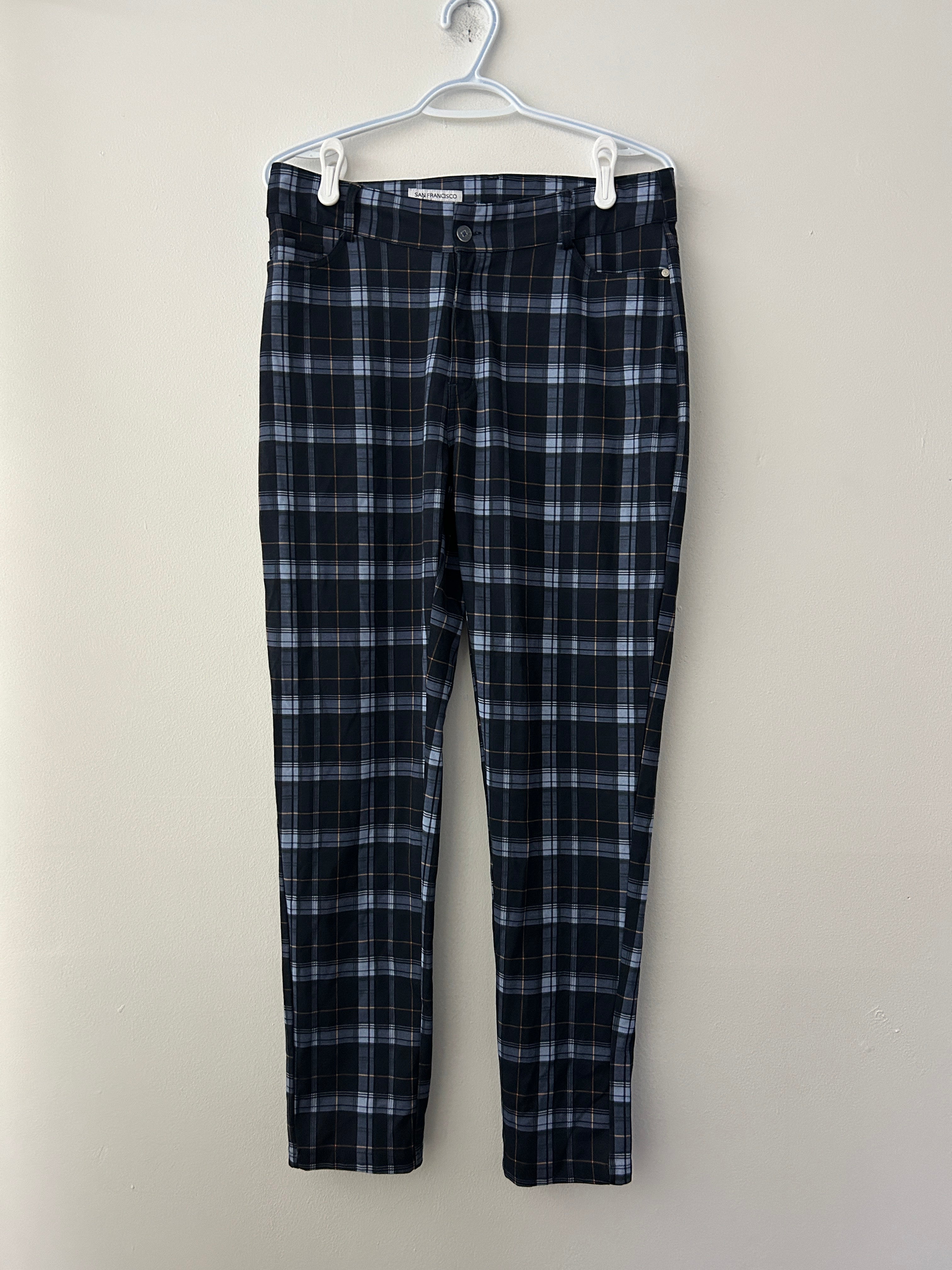 Pantalon à carreaux bleu marine et gris — San Francisco