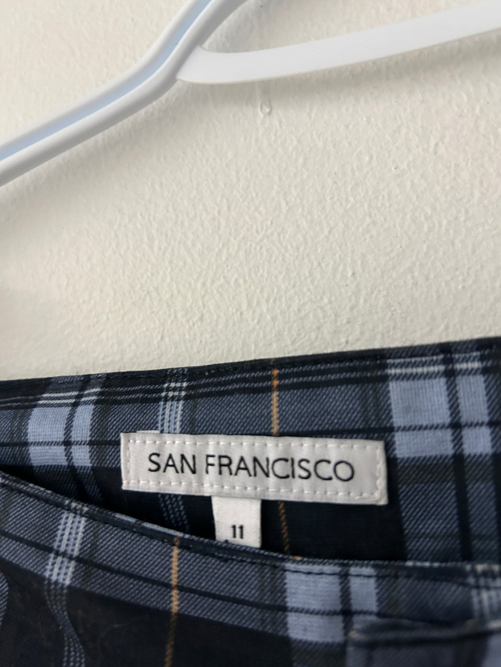 Pantalon à carreaux bleu marine et gris — San Francisco
