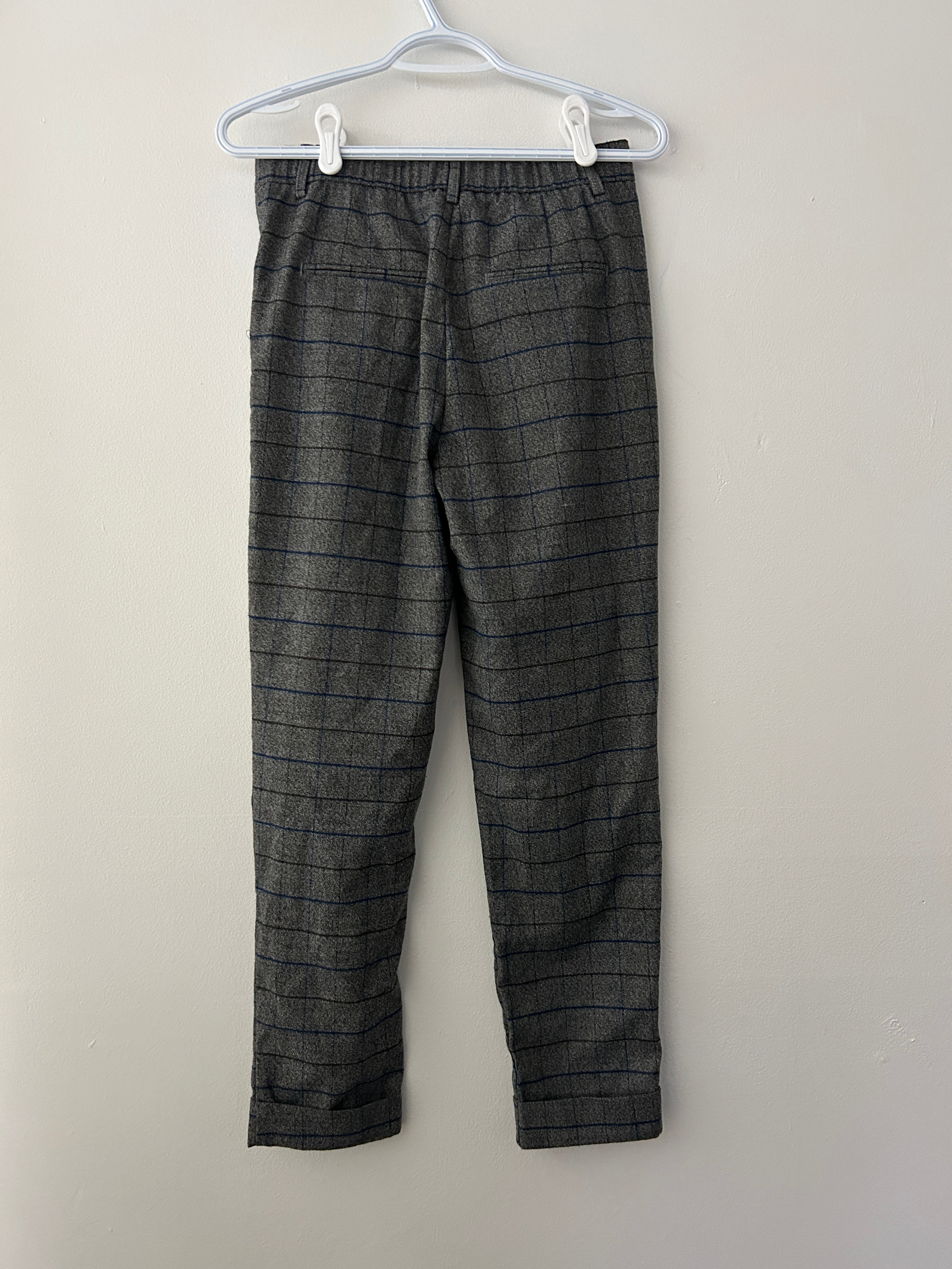 Pantalon à carreaux gris et bleu marine — Maison Lab
