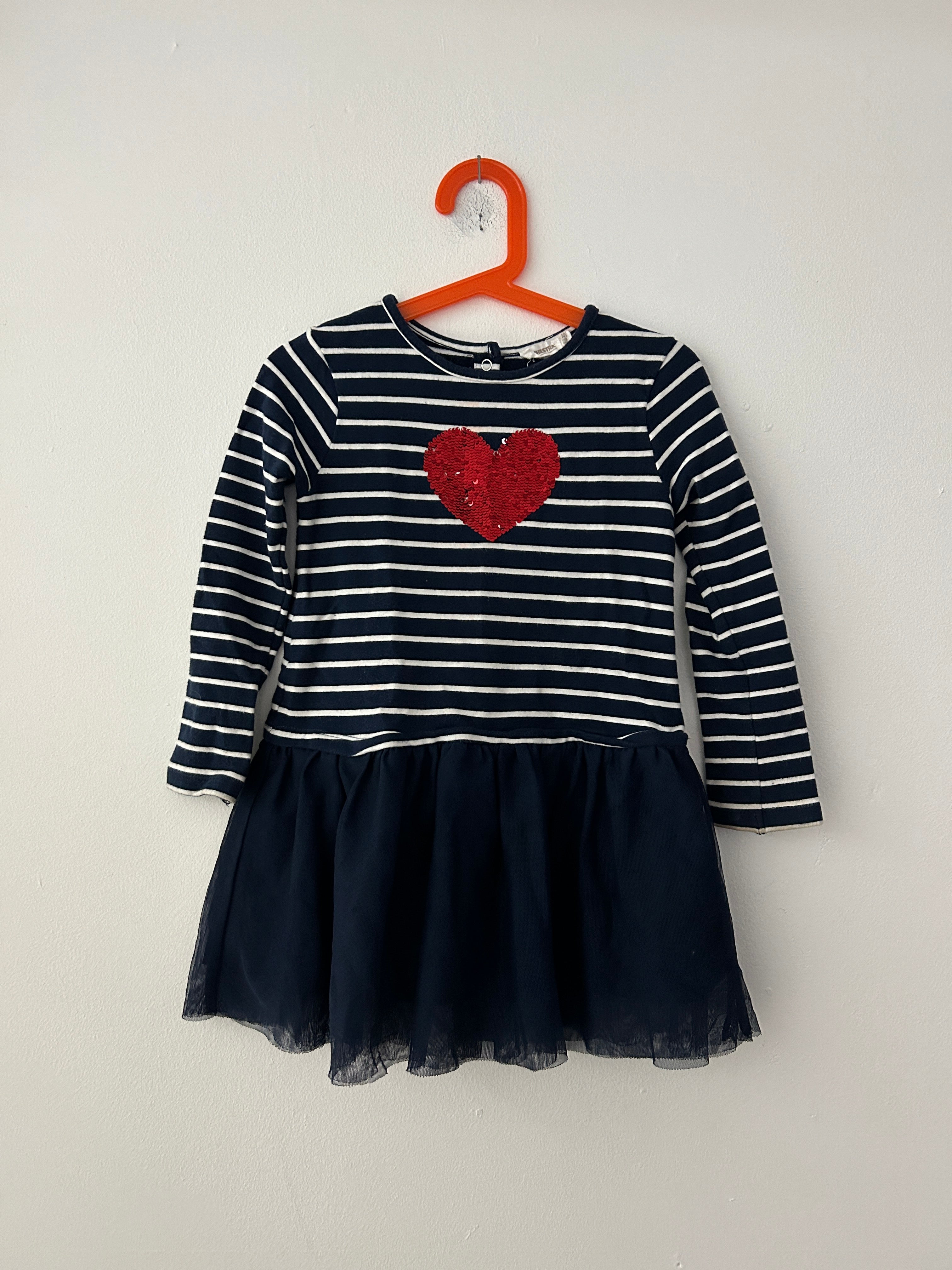 Robe rayée à cœur pailleté — Orchestra