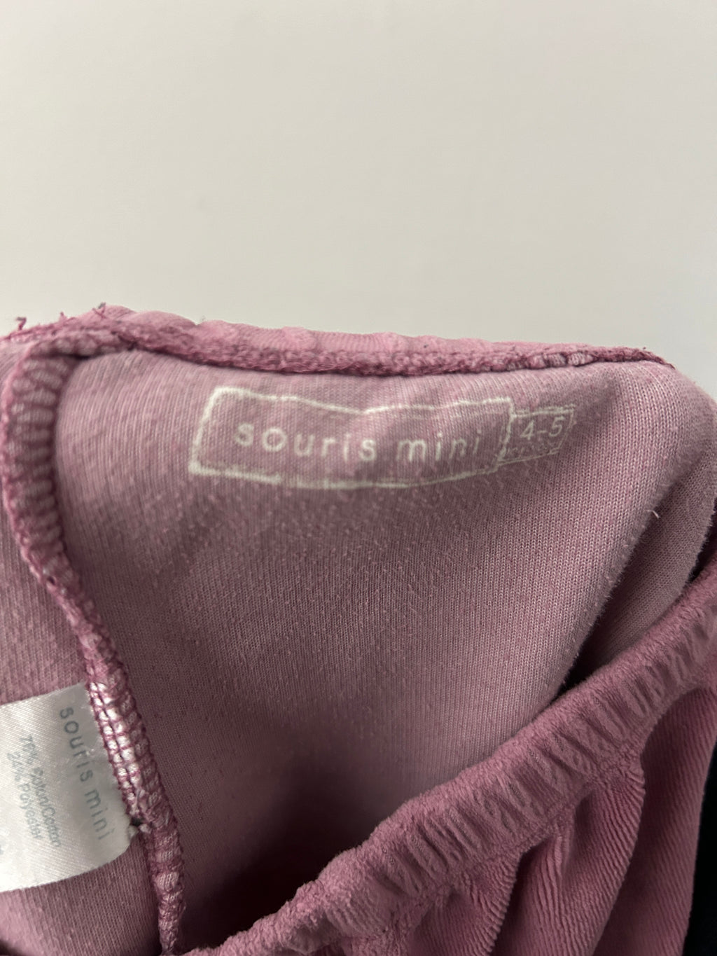 Pantalon en velours rose mauve — souris mini