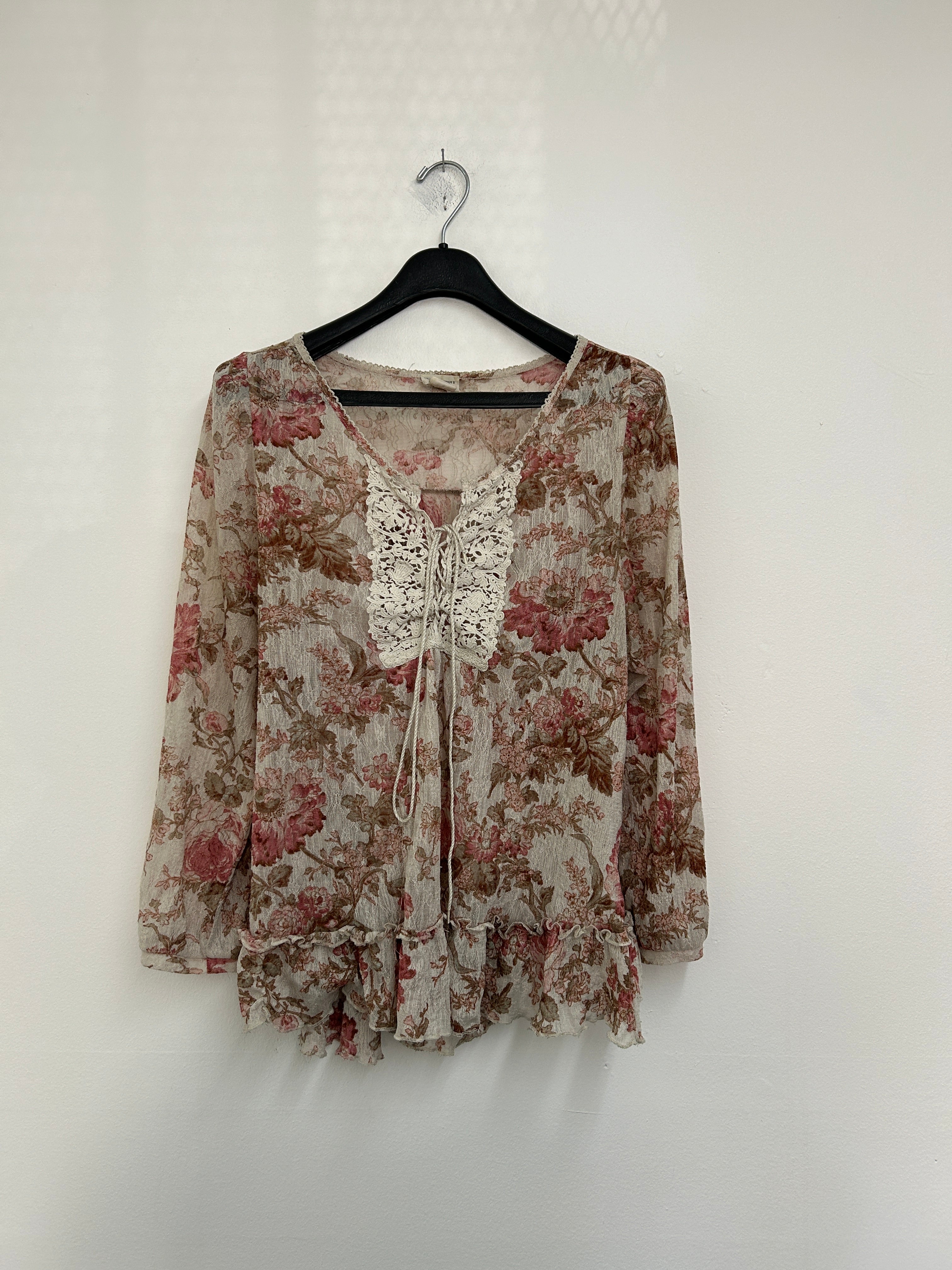 Blouse florale légère avec dentelle — Ralph Lauren