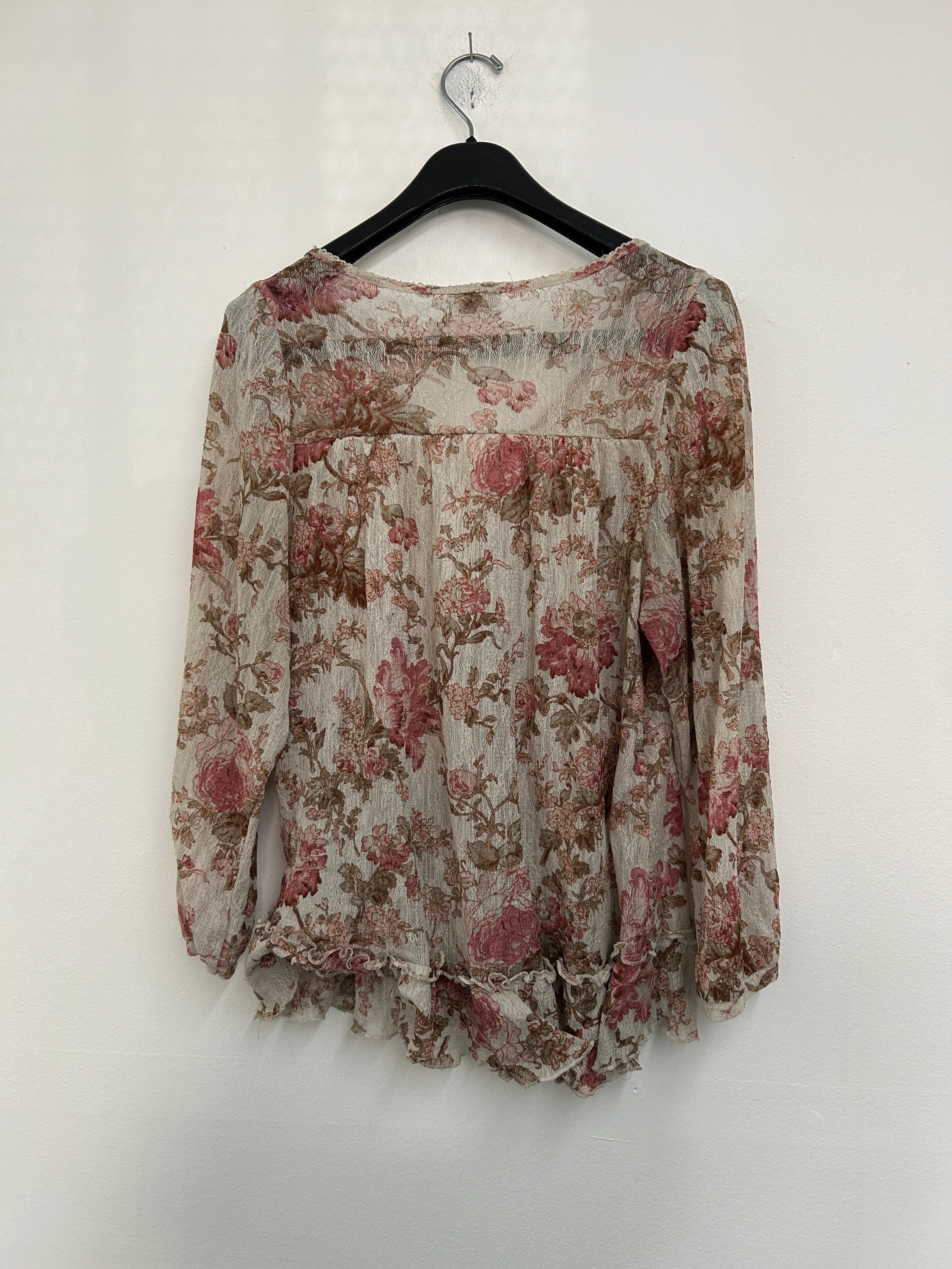 Blouse florale légère avec dentelle — Ralph Lauren