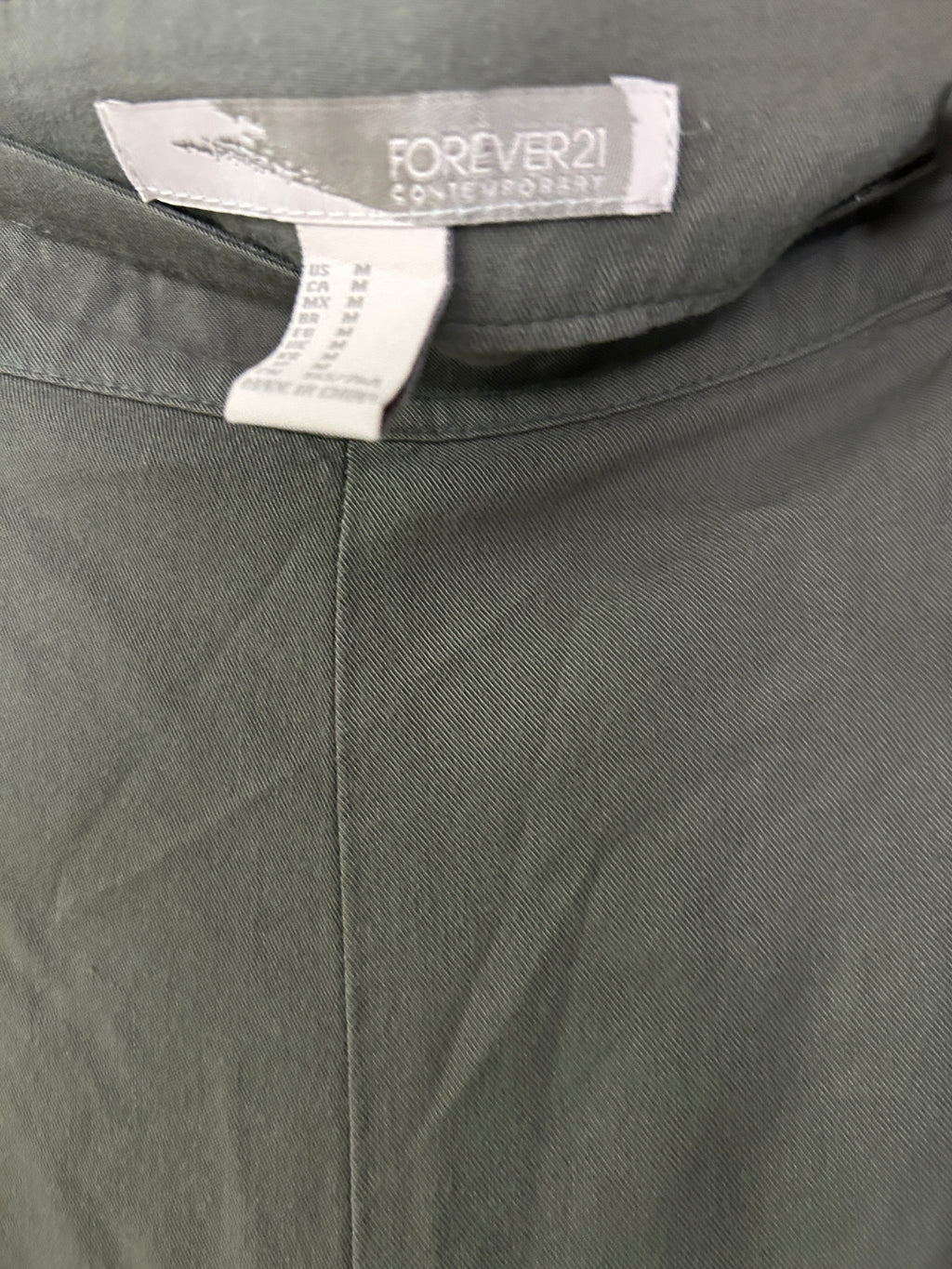 Pantalon large taille haute kaki — Forever 21