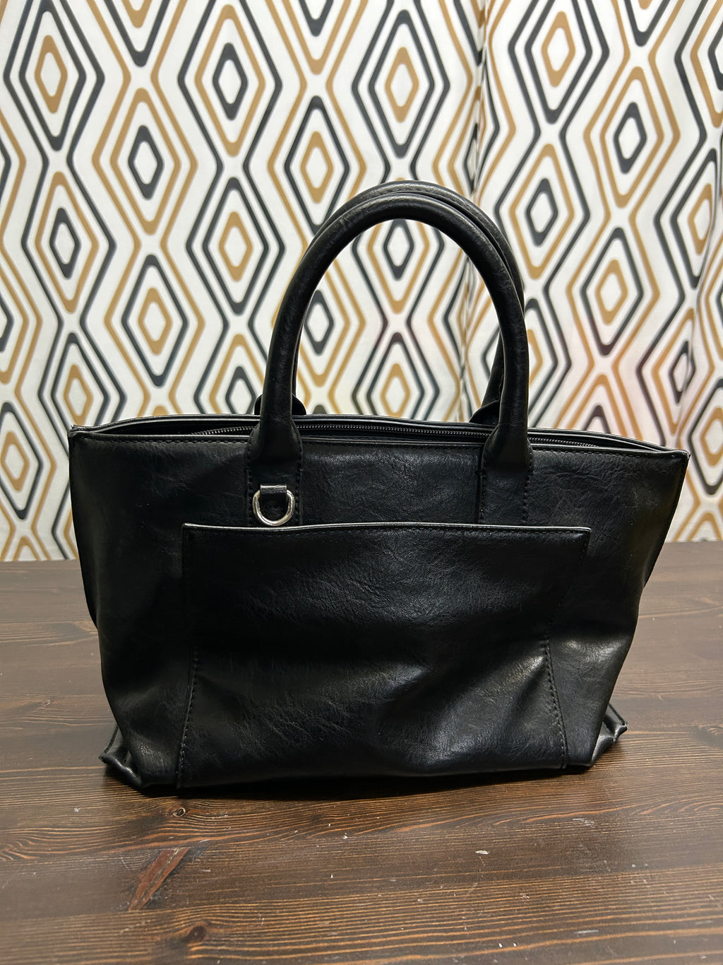 Sac à main noir à double poignées — S-Q