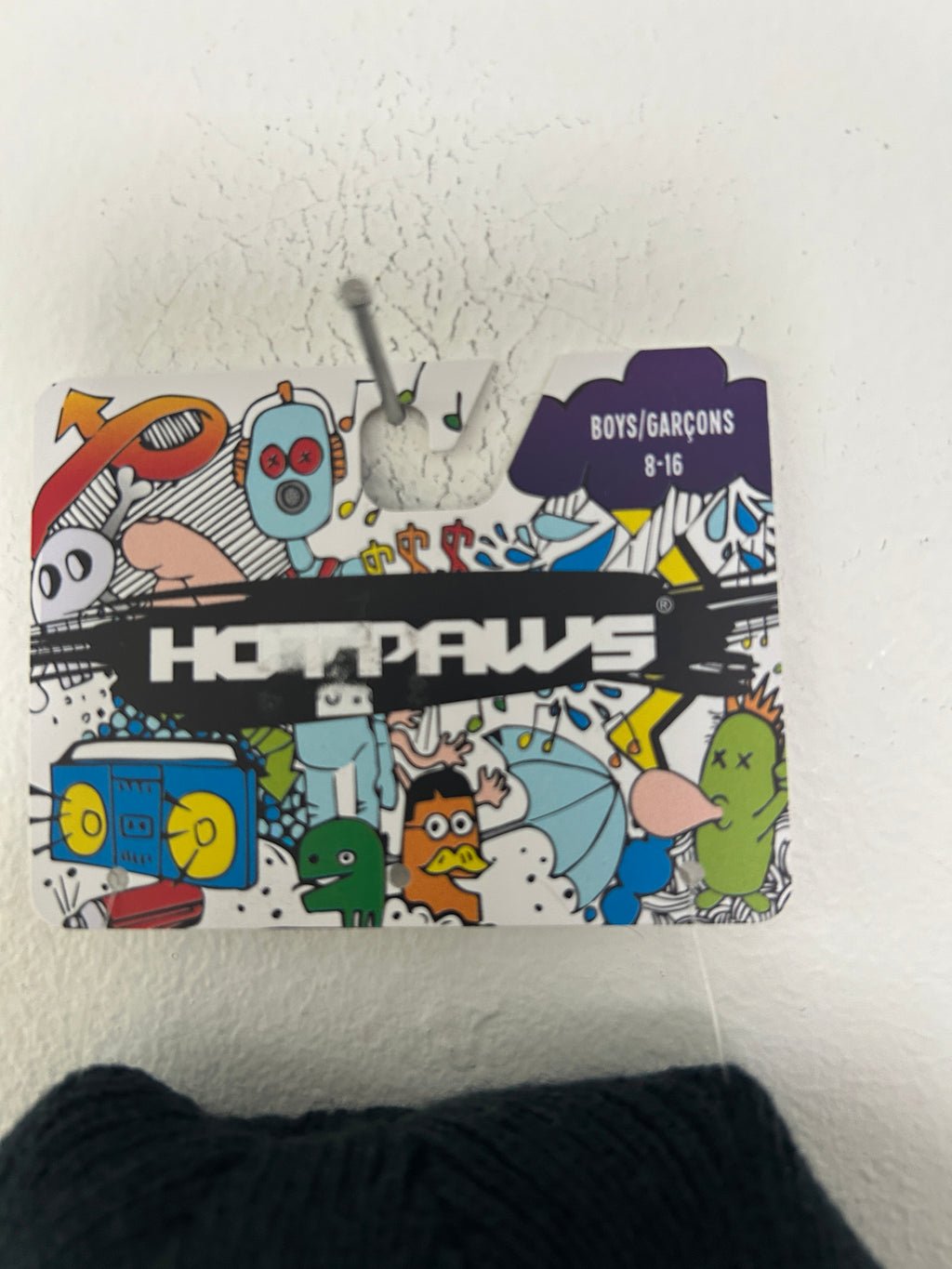 Tuque réversible noire et bleue à rayures – Hot Paws