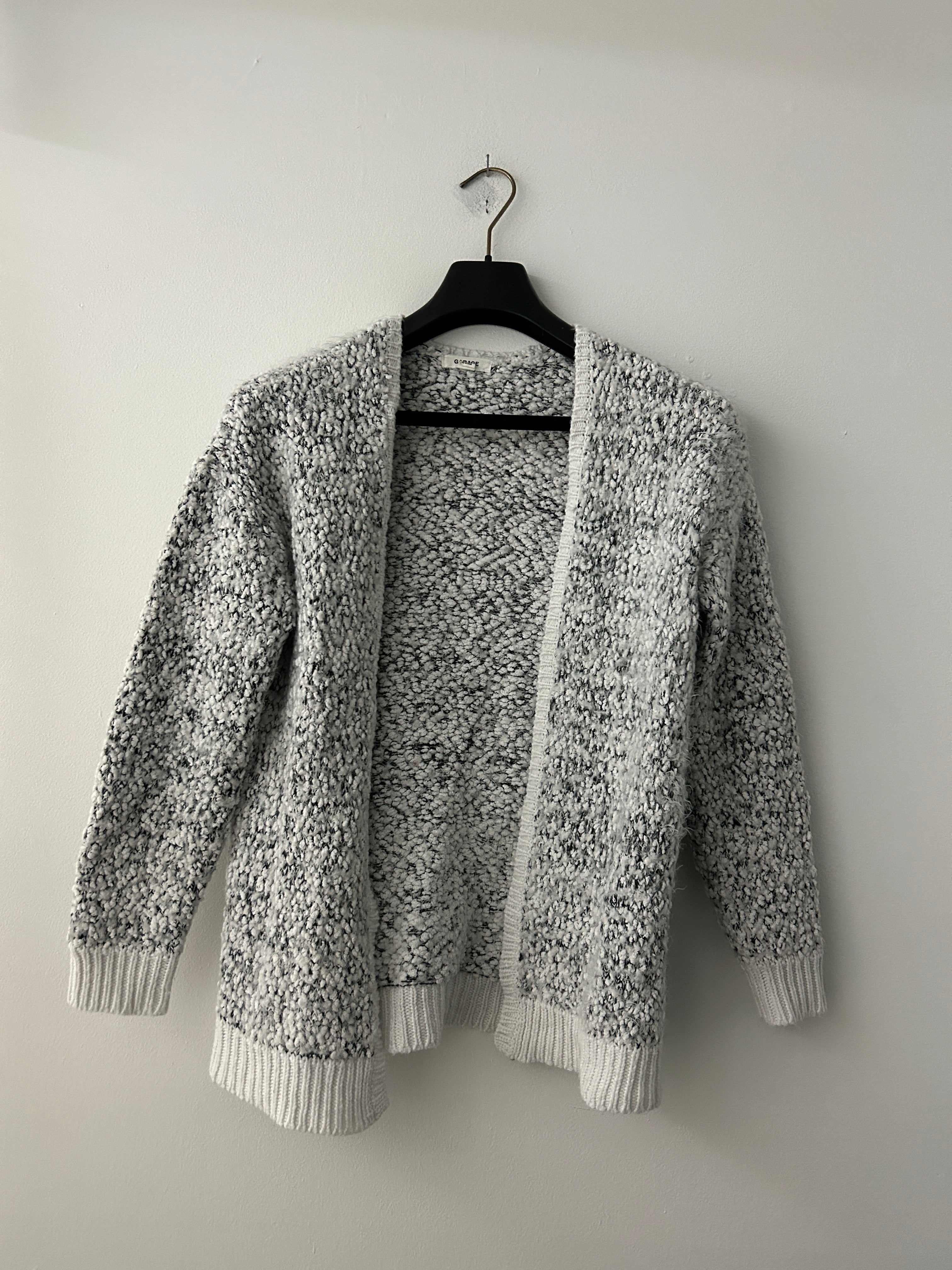 Cardigan gris moucheté ouvert en tricot – Garage