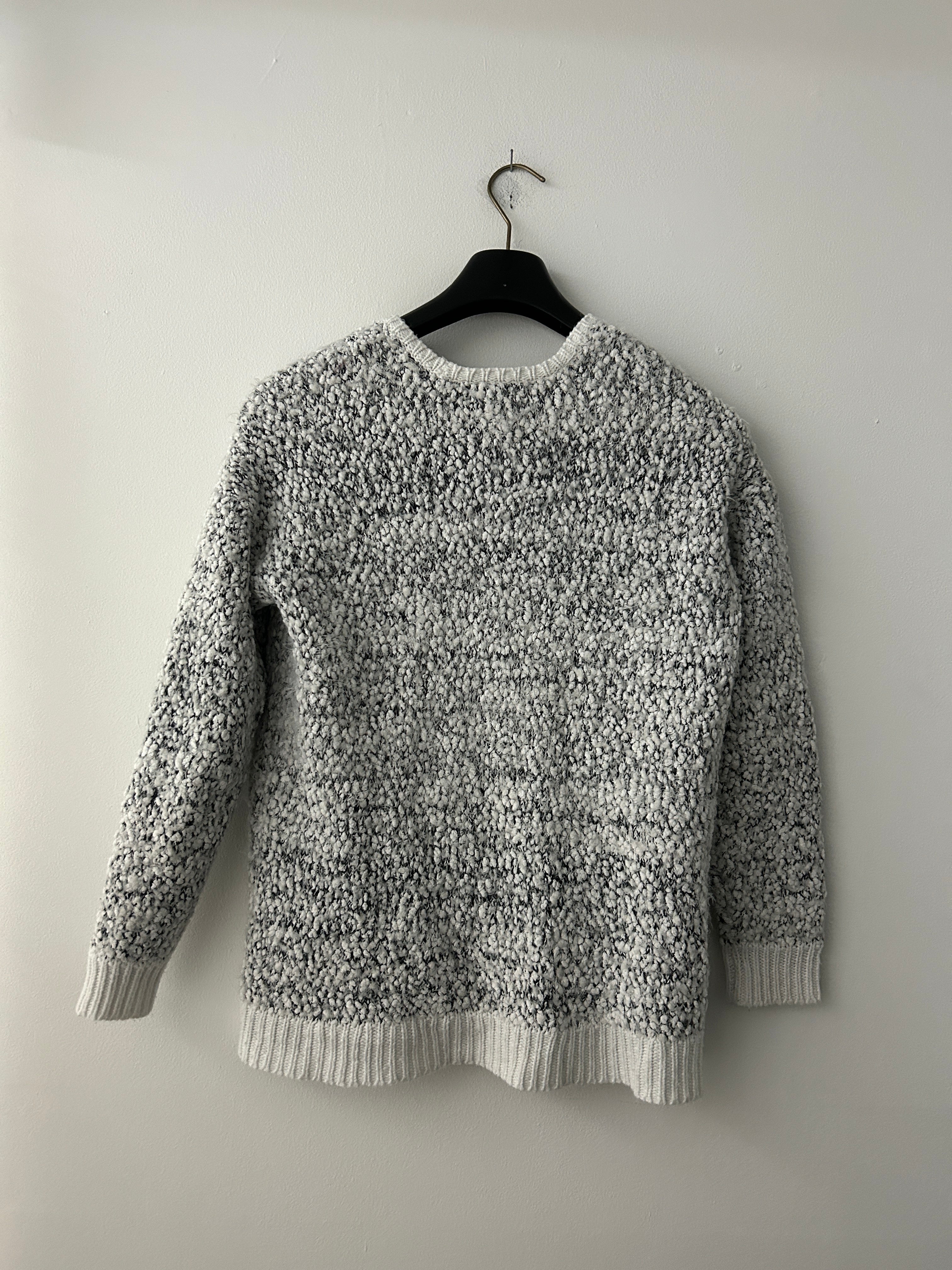 Cardigan gris moucheté ouvert en tricot – Garage