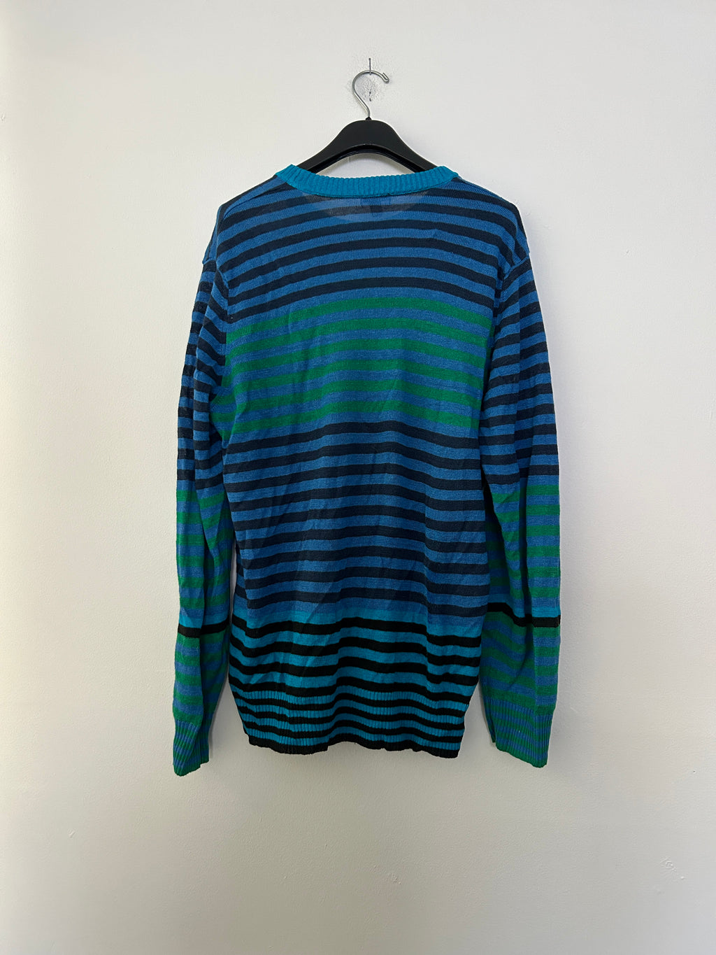Pull rayé bleu & vert – DIESEL (Made in Italy)