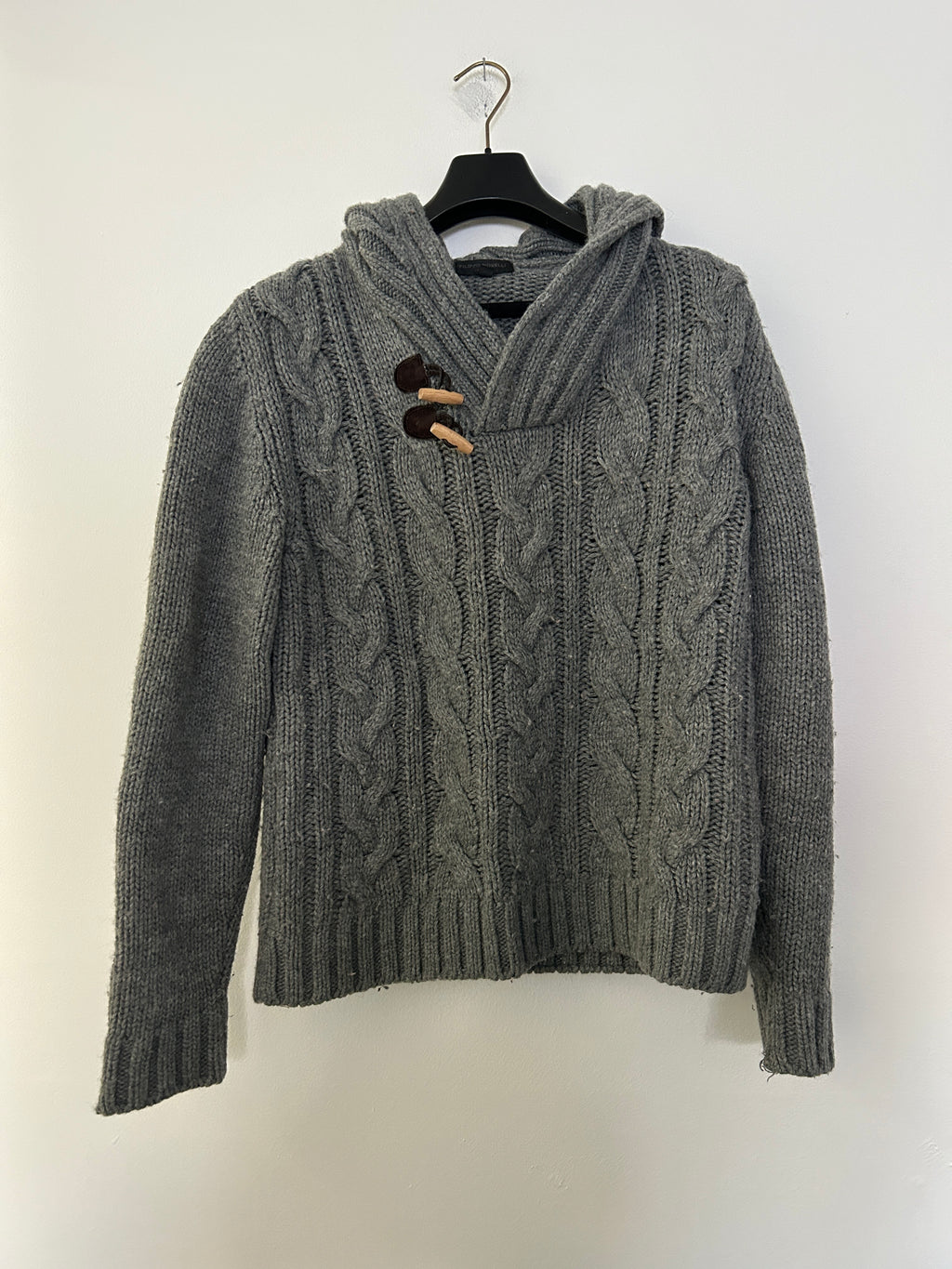 Pull en maille épaisse à capuche gris – Filippo Novelli (Italie)