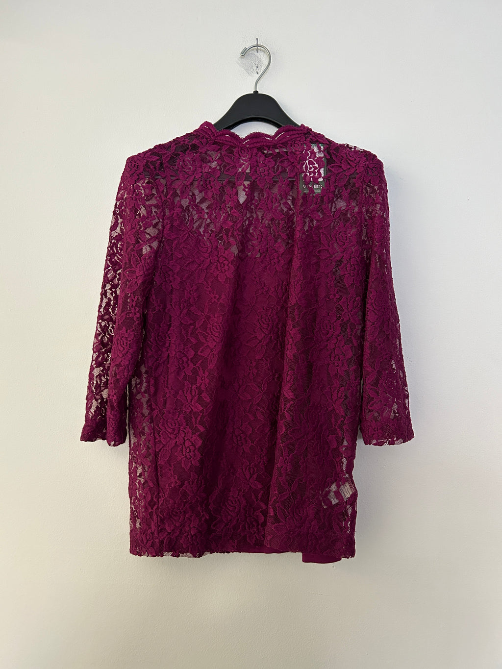 Haut en dentelle bourgogne manches 3/4 – Simons