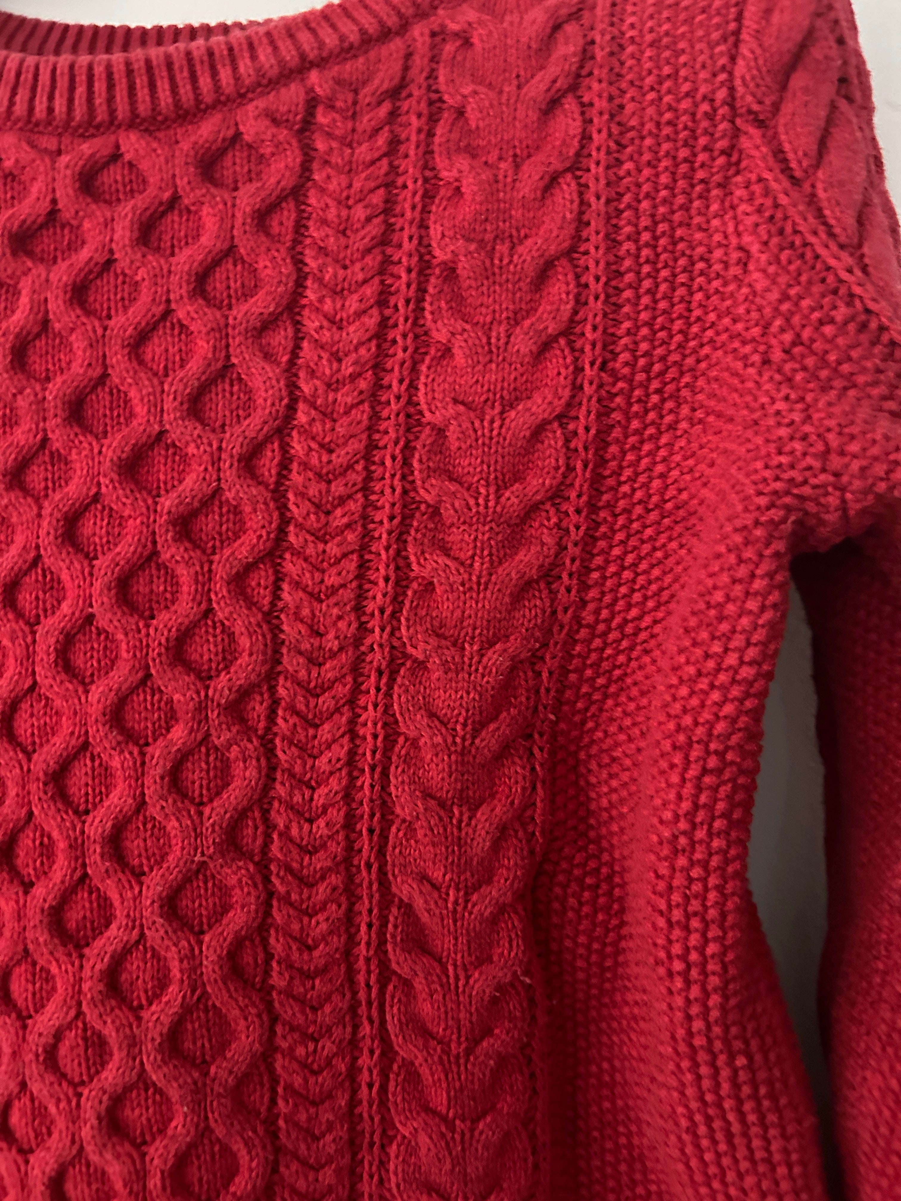 Pull en maille torsadée rouge – GAP