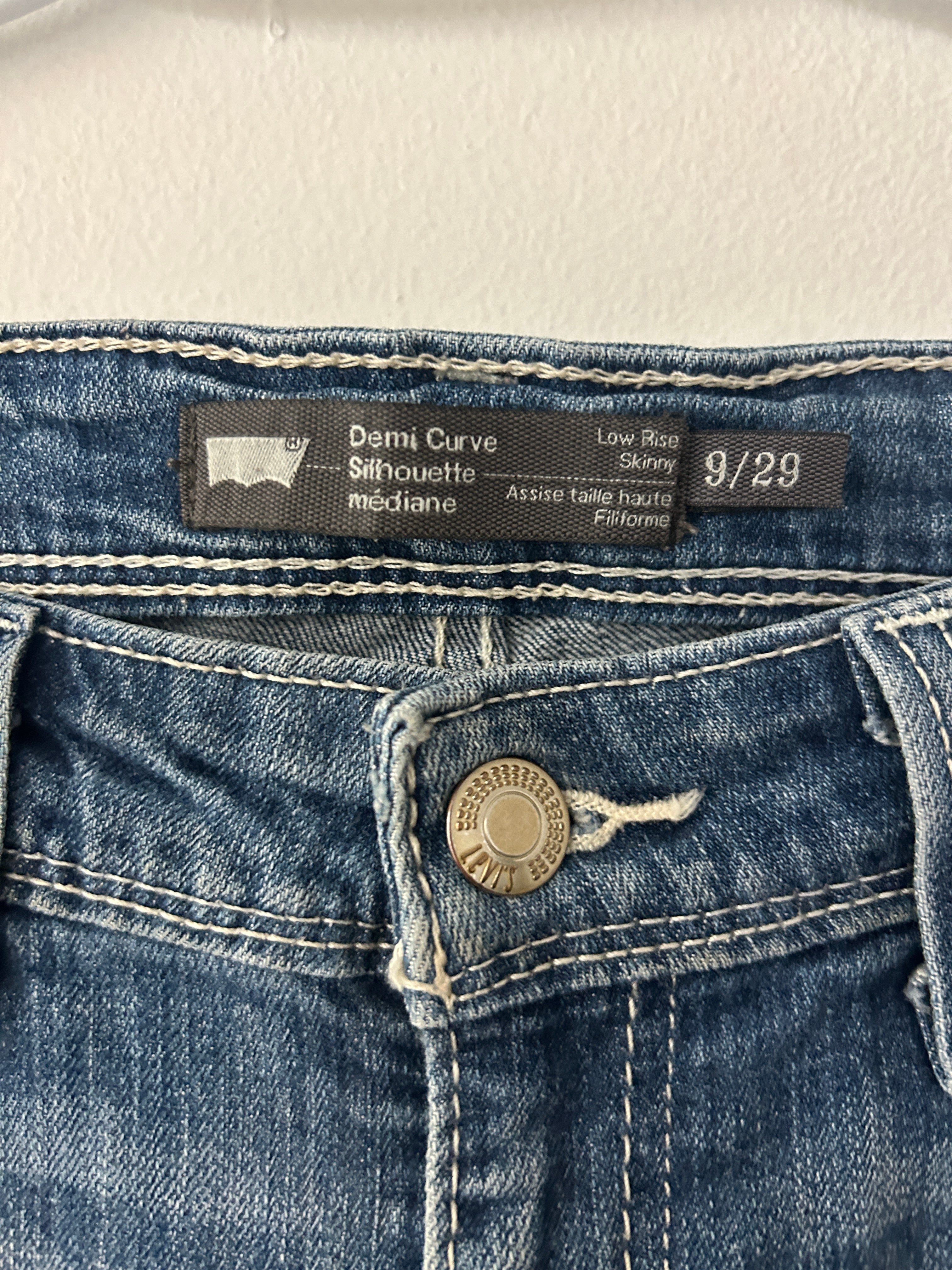 Jean skinny taille basse bleu délavé – Levi’s